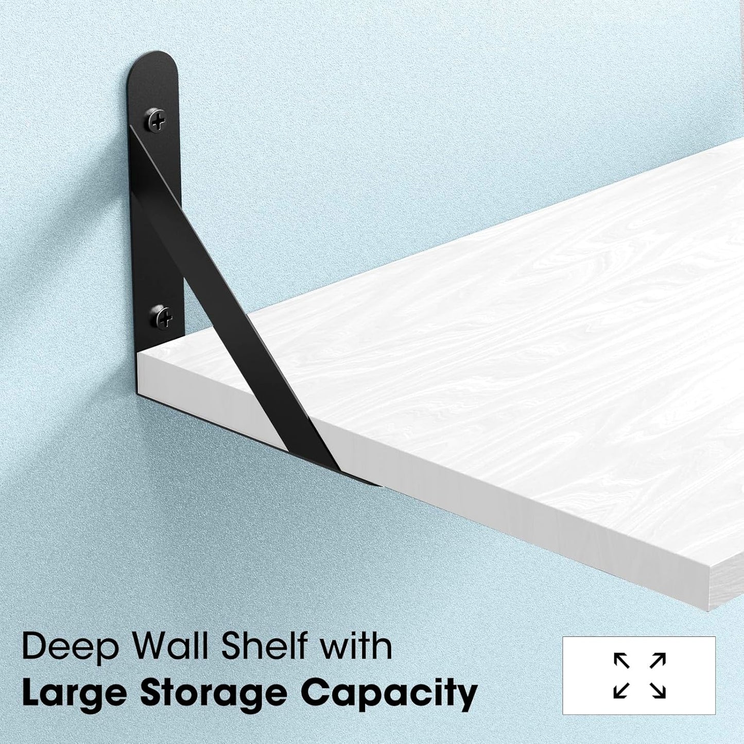 15.7" 9.8"(Lx DAWASAPAT Projector Wall Mount Shelf, Floating Projector Shelf for Wall, Router/Cable Box/Router Wall