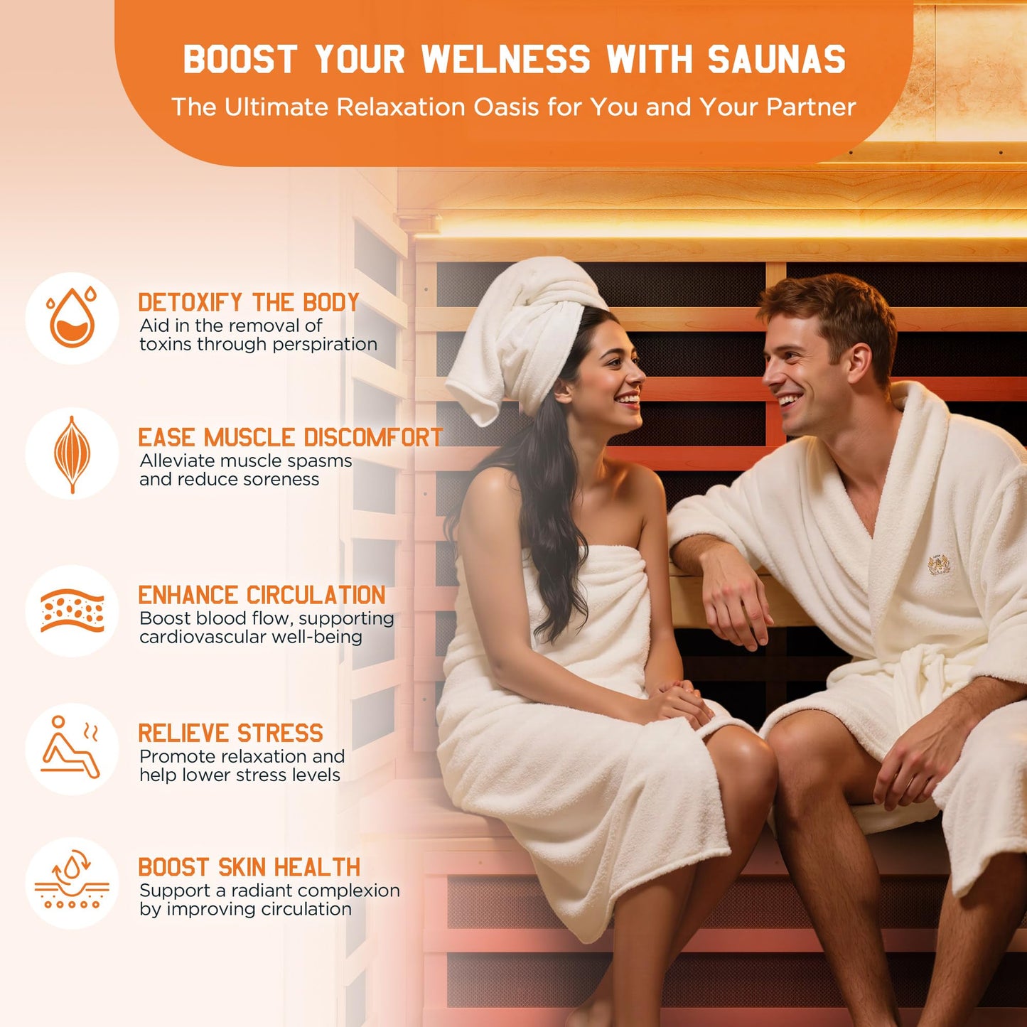 Albott Infrared Sauna 2 Person, Infrared Saunas for Home, Low EMF 110V Hemlock Wood Dry Sauna with Tourmaline Foot Warmer, 7-Color Light Therapy & Salt Crystal Bricks, 47.2"x34.2"x70.9"