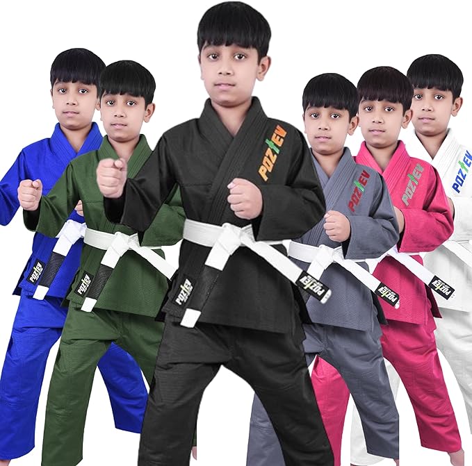 Kids Brazilian Jiu Jitsu Gi For Kids BJJ Gi Youth Grappling Kimonos Preshrunk Lightweight Martial Arts Uniform