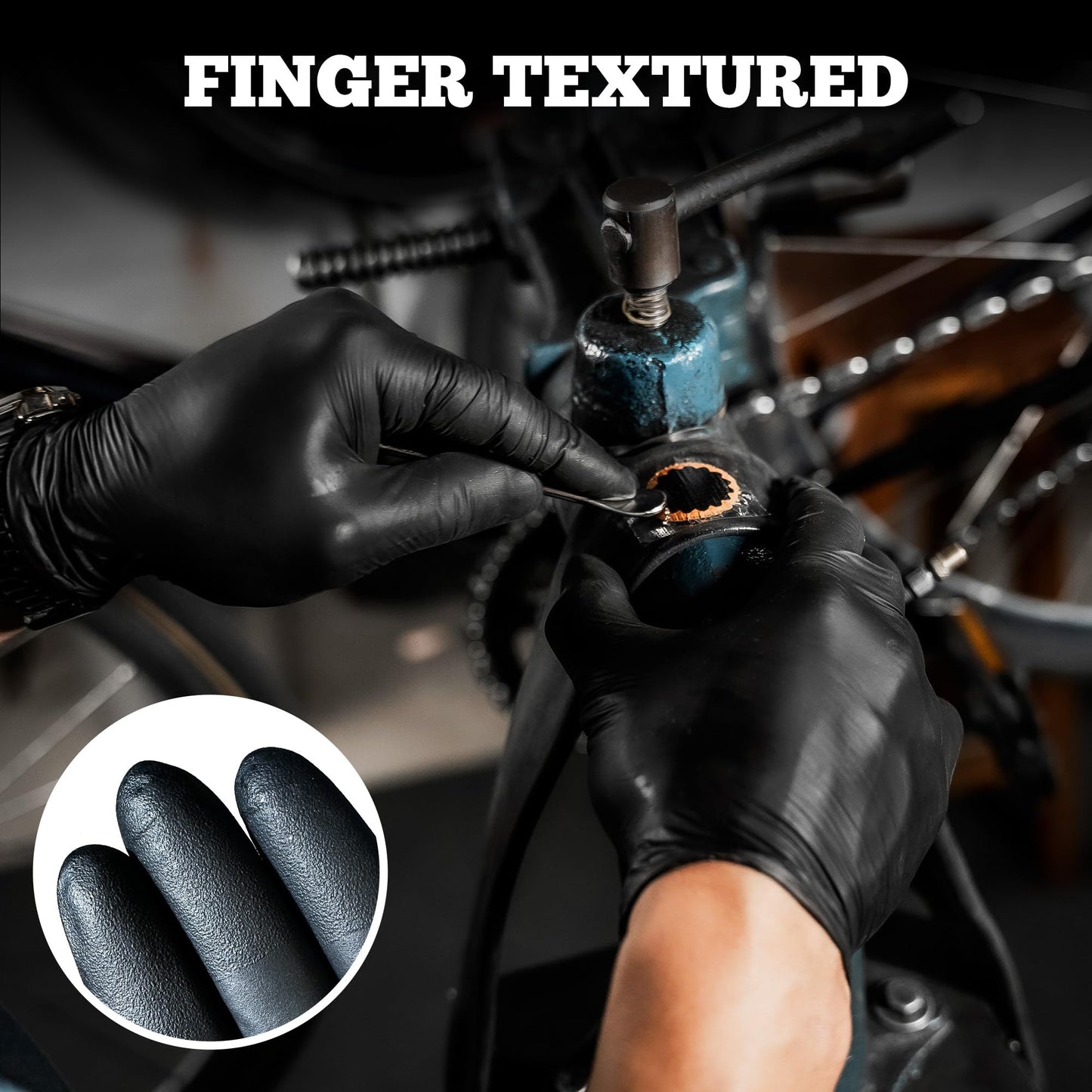 TitanFlex Disposable Nitrile Exam Gloves - 6-mil, Black, Large 100-ct Box, Heavy Duty, Latex Free, Food Safe for Cooking & Food Prep