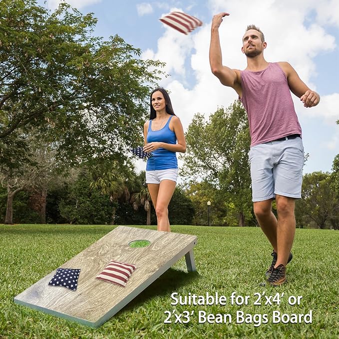 GSE Games & Sports Expert Set of 8 Premium Weather Resistant Cornhole Bags. Regulation Size and Weight Bean Bags for Cornhole Toss Games (Several Styles Available)