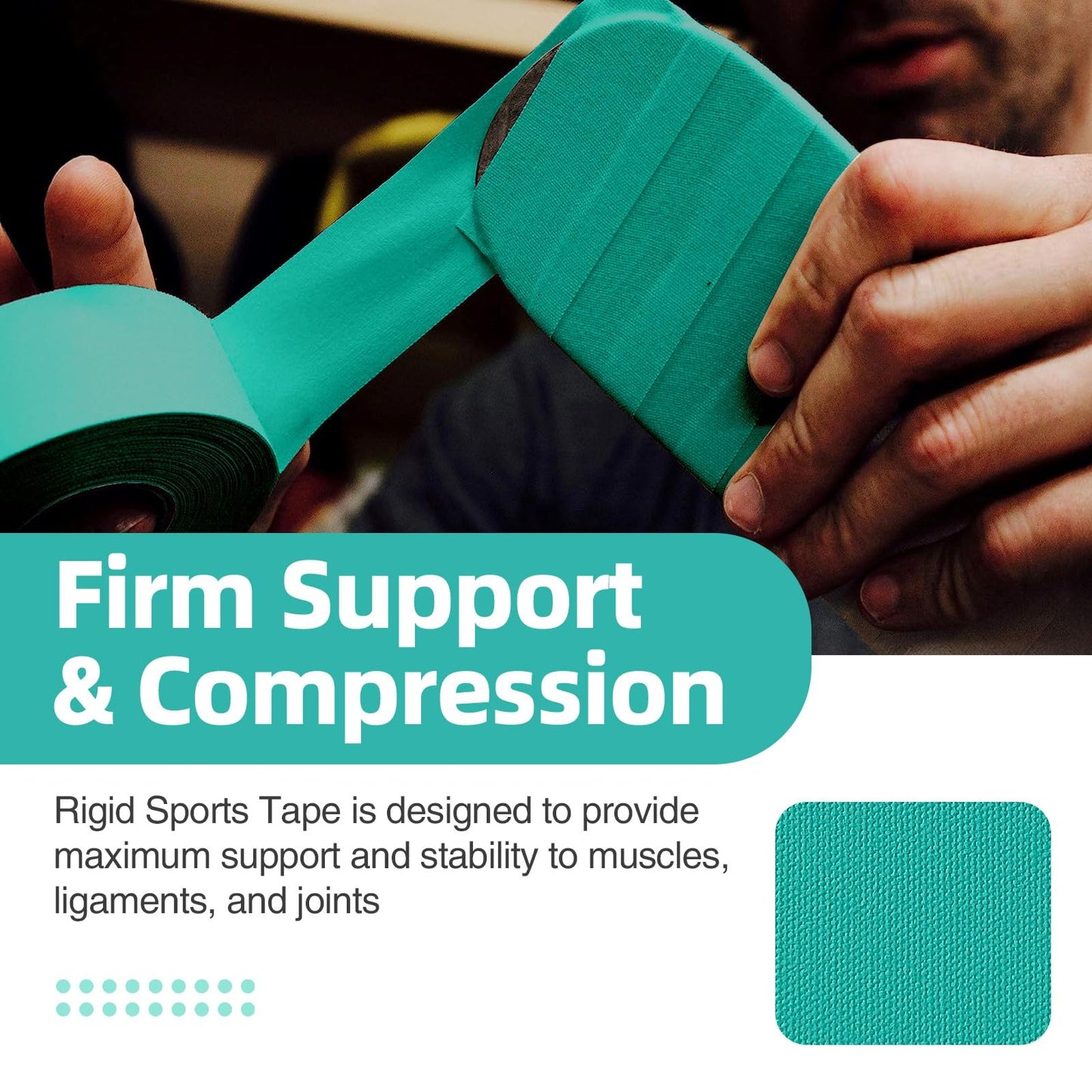 OK TAPE 4 Rolls Athletic Tape, Sports Tape for Injuries, Rigid, Easy Tear Medical Tape, Wrist Tape, No Sticky Residue | Secure Ankle, Finger, Knee- 1.5inch x 15yards (Teal Blue)