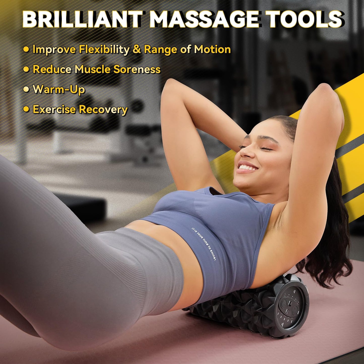 LTHTRADE Vibrating Foam Roller, High Density Massage Roller for Back Pain Relief & Muscle Recovery and Physical Therapy, 5-Speed Rechargeable Exercise Roller, 2 Modes