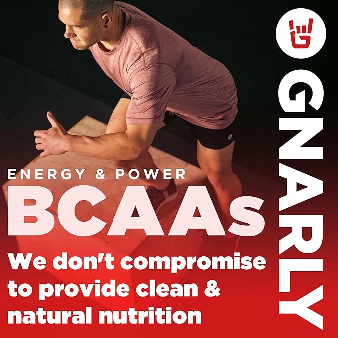 Gnarly Nutrition BCAA Powder, Fruit Punch ??Pre-Workout BCAAS Amino Acids ??NSF Sport Certified ??Supplement to Support and Rebuild Muscle ??Fruit Punch with Caffeine, 10.58 oz