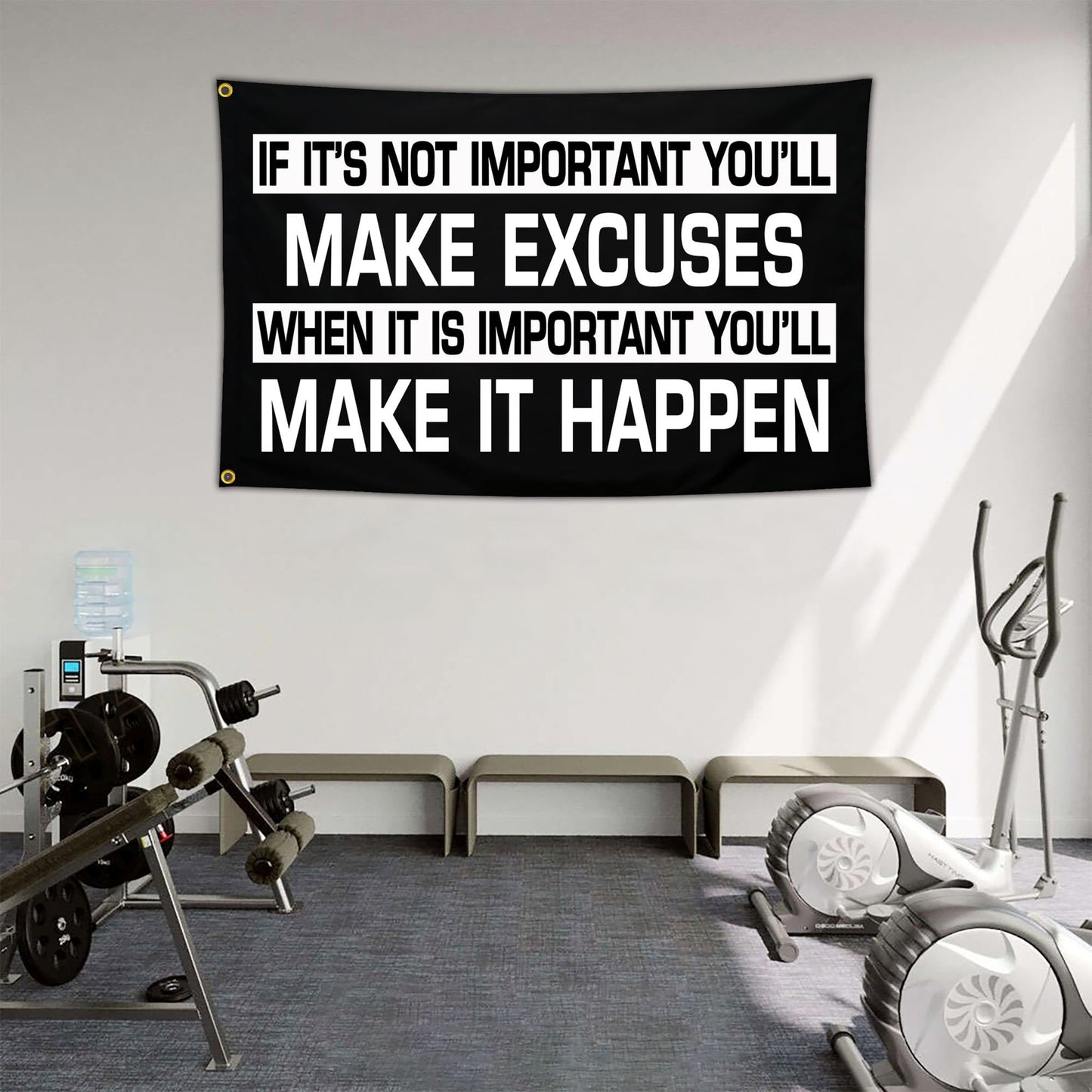Vesnote Discipline Motivational Gym Banner Flag 3x5 Ft Gym Motivational Posters Flags for Home Gym Room Guys Office Bedroom Motivation Wall Art Decor