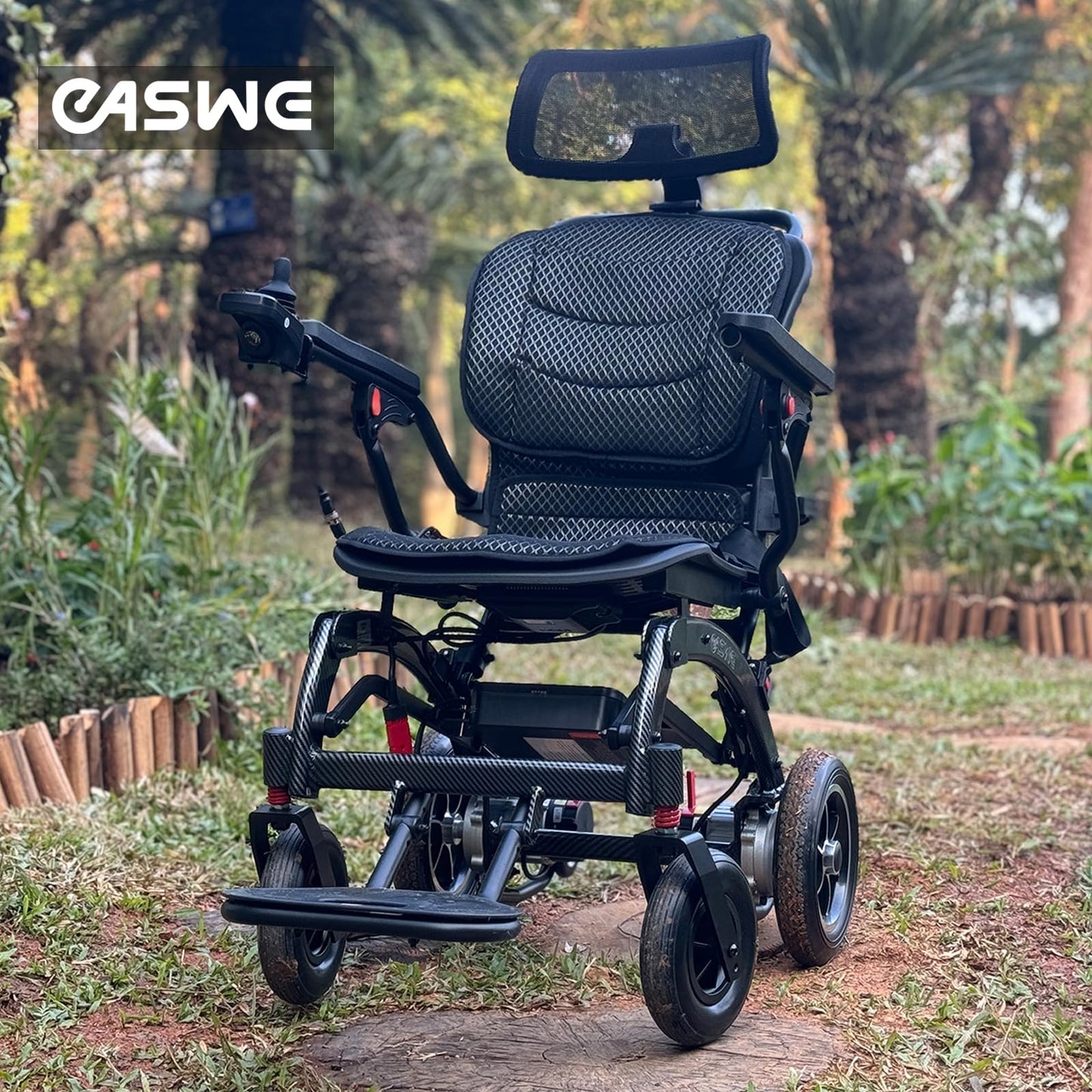 B10 Lightweight Electric Wheelchair for Adults Foldable with 90°-145° Back Adjustable, 15/30 Miles Portable Motorized Wheelchair with 400W Brushless Motors, Travel Powered Wheelchairs (Amp Hours, 12)