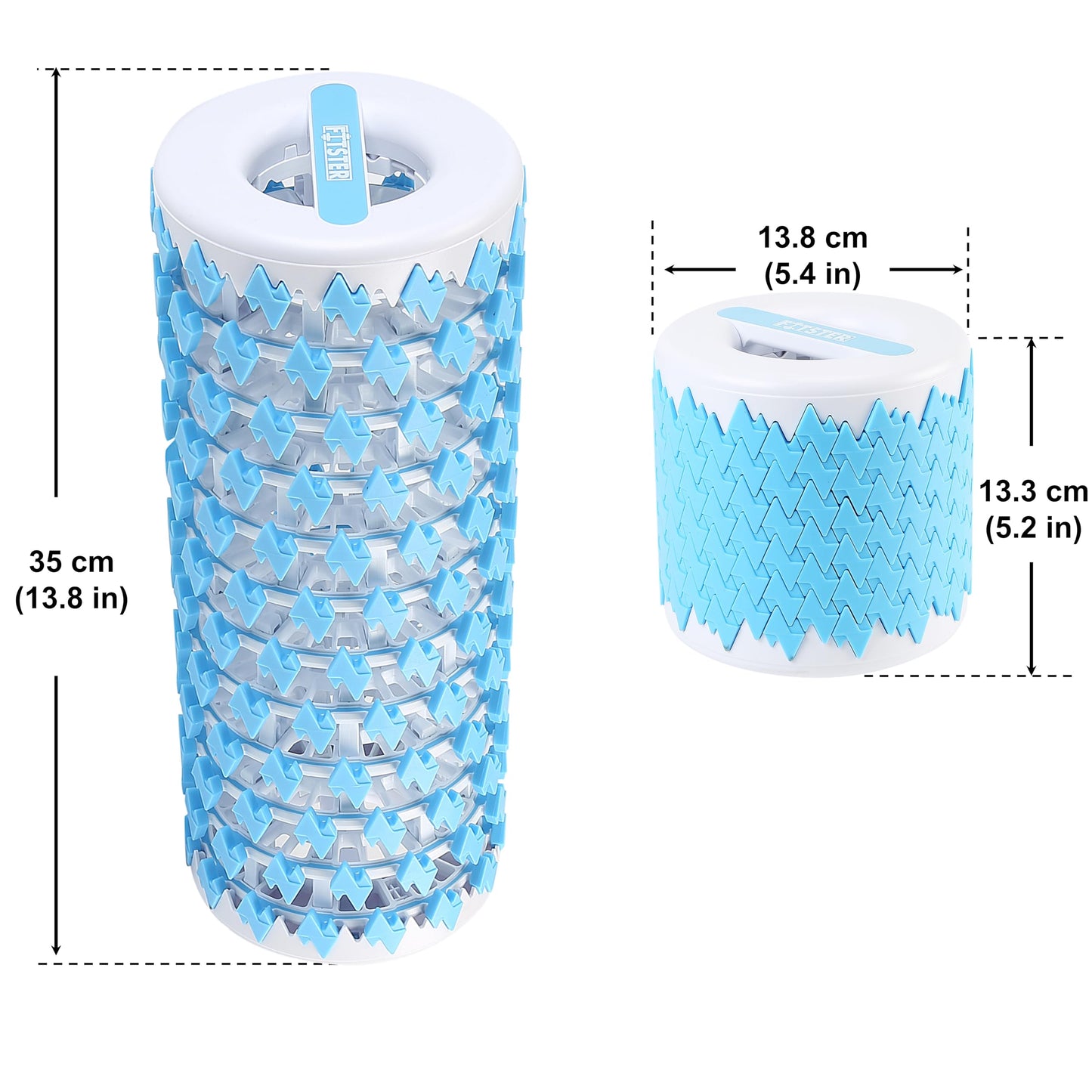 Collapsible Foam Roller for Exercise and Recovery (13 Inches), Easily Portable at 5.5 inches (Blue)