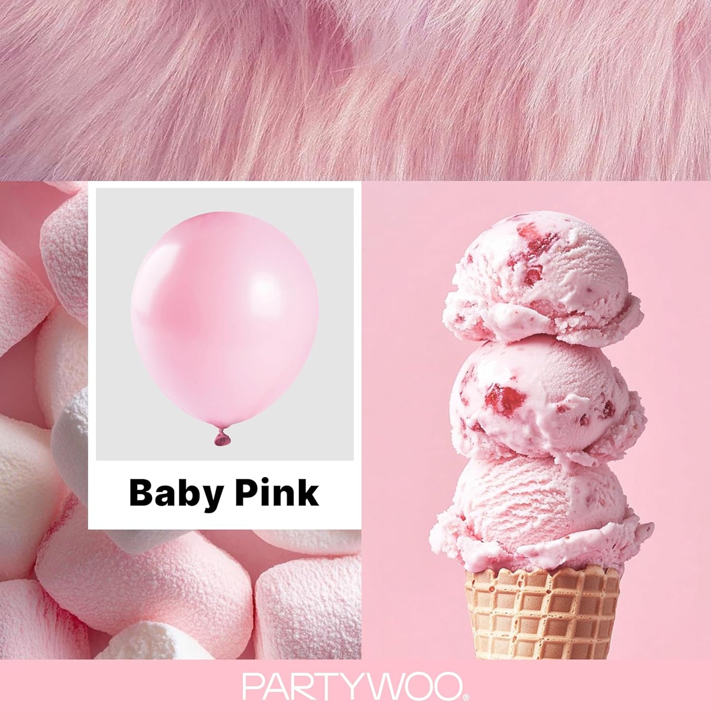 PartyWoo Baby Pink Balloons - 127-Piece Arch Kit for Gender Reveal & Birthday Decor | Various Sizes