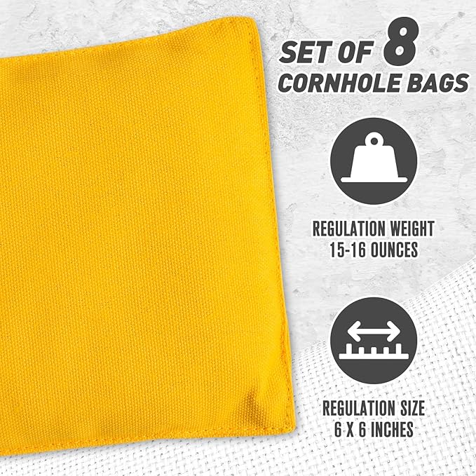 Cornhole Bags Set of 8 Regulation Corn Hole Bean Bags for Cornhole Game, Professional Weather Resistant Corn Hole Bags with Tote Bag
