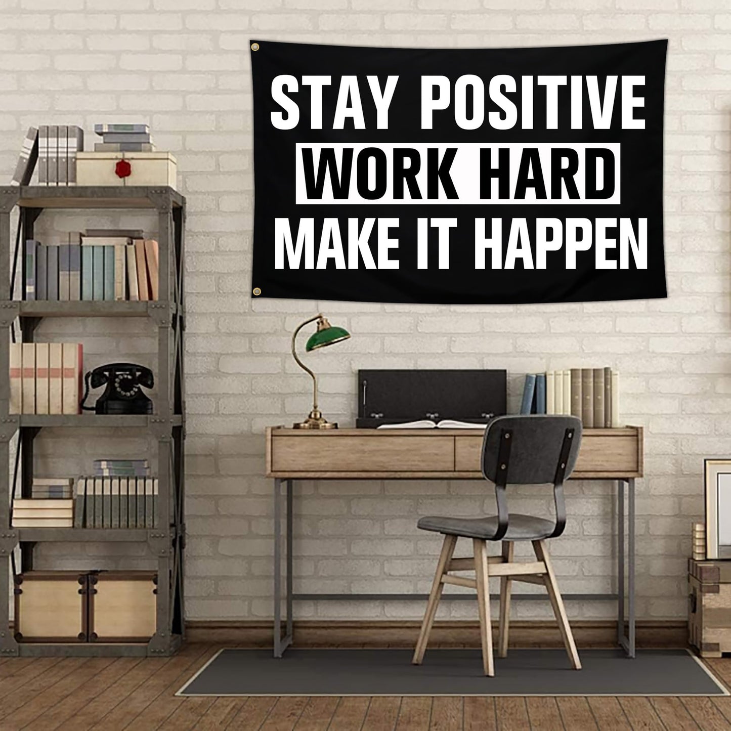 Aroxtms Discipline Motivational Flag 3x5 Ft Stay Positive Work Hard Make It Happen Gym Motivational Inspirational Flags for Room Guys Home Gym Bedroom College Dorm Motivational Wall Decor Banner