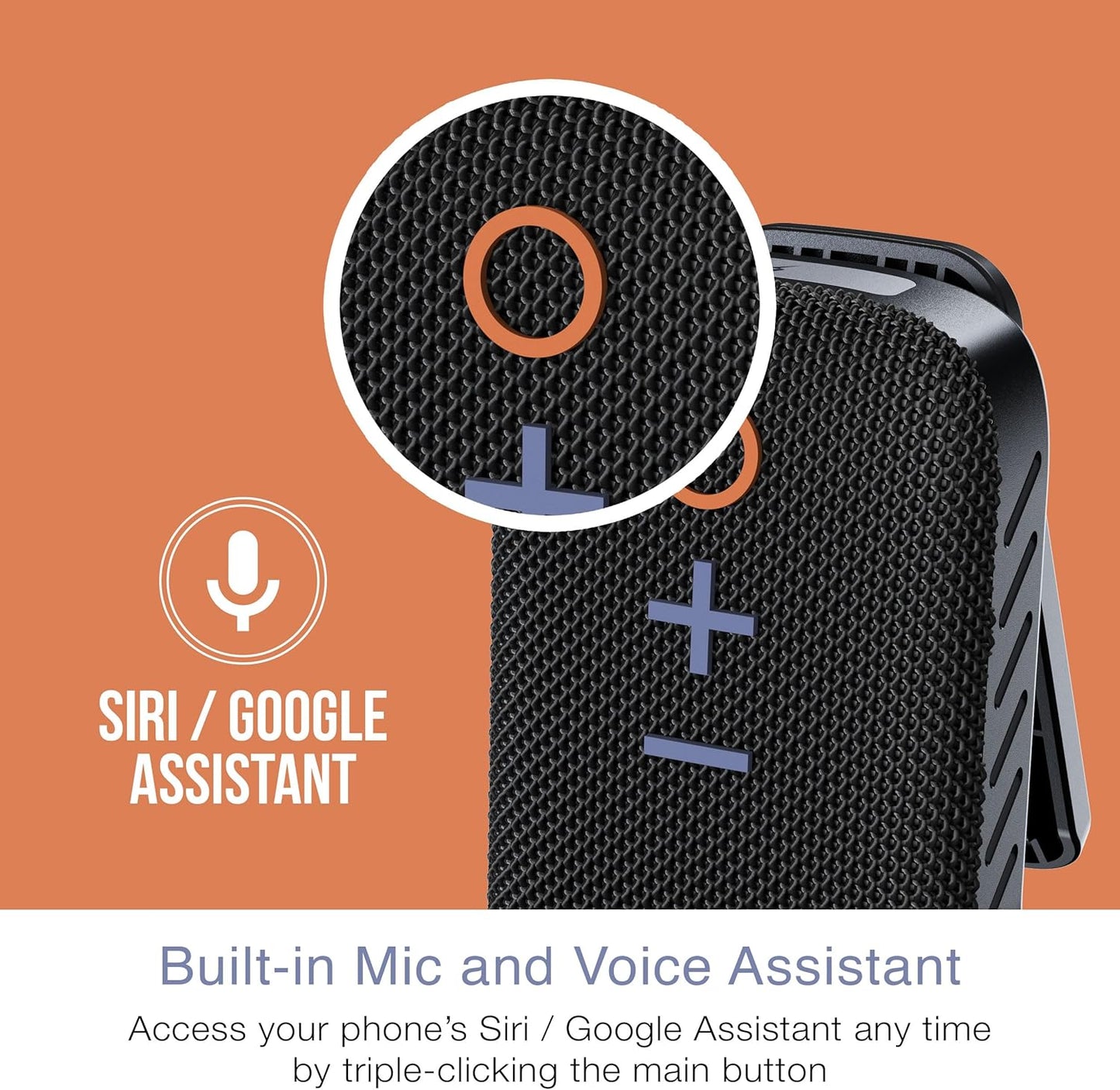 MEE audio IPX5 2 goSPKR Small Wearable Clip-on Bluetooth Speaker with Water Resistance, Built-in Speakerphone