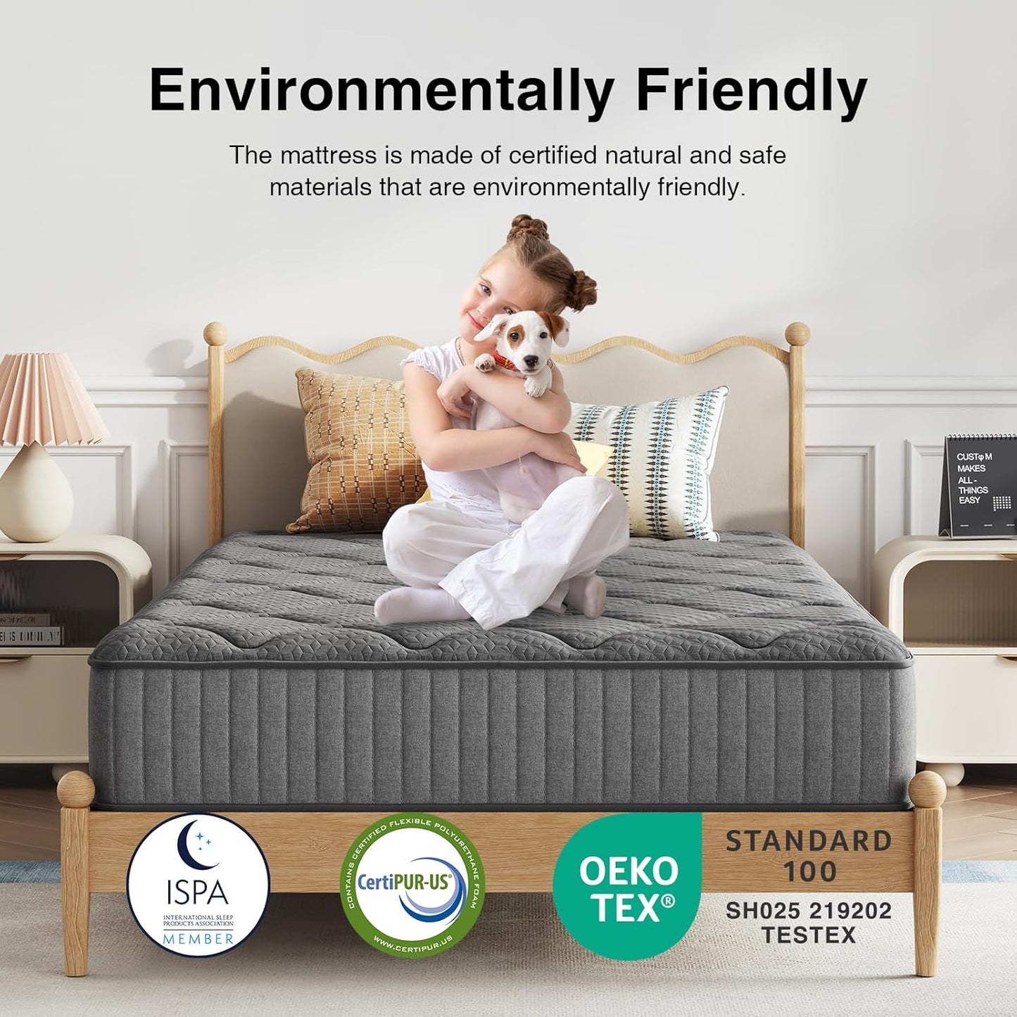 Novilla Twin Hybrid Mattress - 8 Inch Gel-Infused Memory Foam & Pocketed Coils for Back Pain Relief