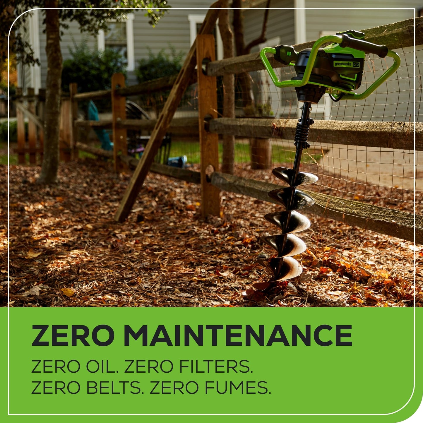 Greenworks Pro 60V Brushless Earth Auger | Post Hole Digger Great for Fences, Gardening, Planting, and More | Auger Bit and Battery + Charger Sold Separately