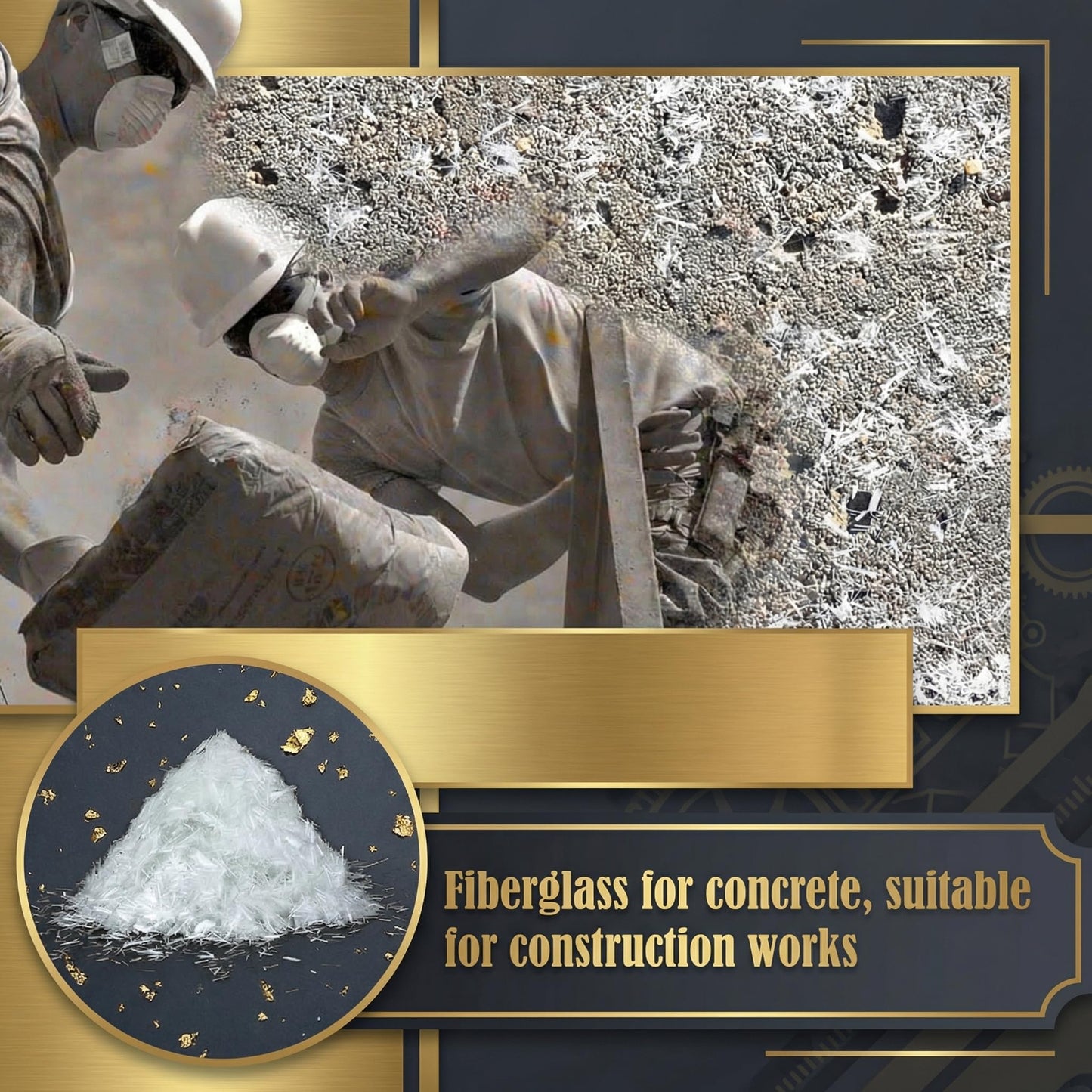 20 Lb 3/4'' (19 mm) Fiberglass for Concrete Cement Mortar Mix, Reinforcement Anti Seepage Anti Cracking White Fibers Fiberglass for Concrete Building Walls Garden Floor
