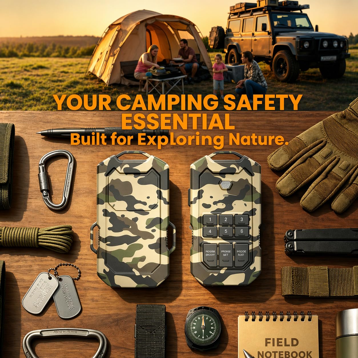 LETWESAF Camping Perimeter Alarm, Wireless Perimeter Alarm,1/2 Mile Range, IP66 Waterproof System for Outdoor Camp Security & Survival Gear-Updated Version