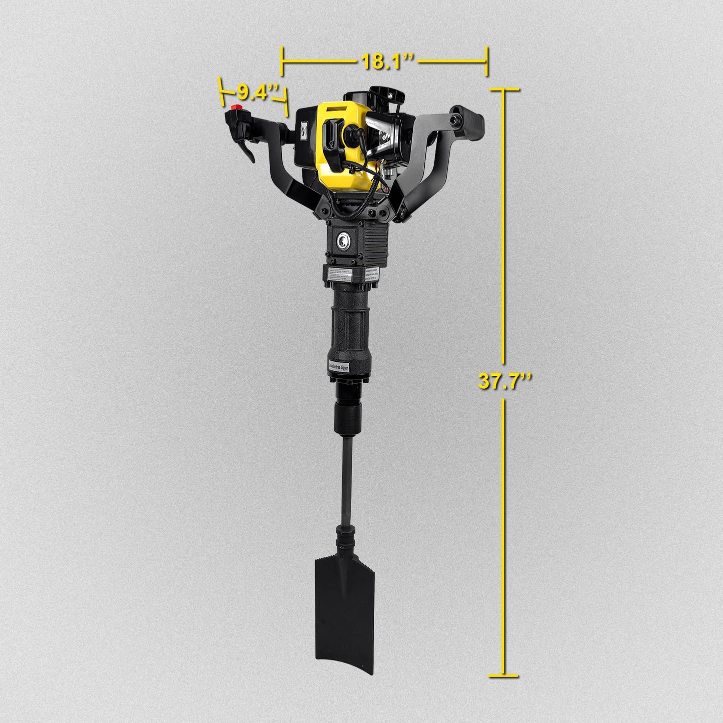 52cc Gas Powered Planting Shovel Digger, 2-Stroke Planting Auger for Tree & Fence High Torque, Portable Earth Drill for Farm, Garden & Landscaping – Shovel & Spade Alternative