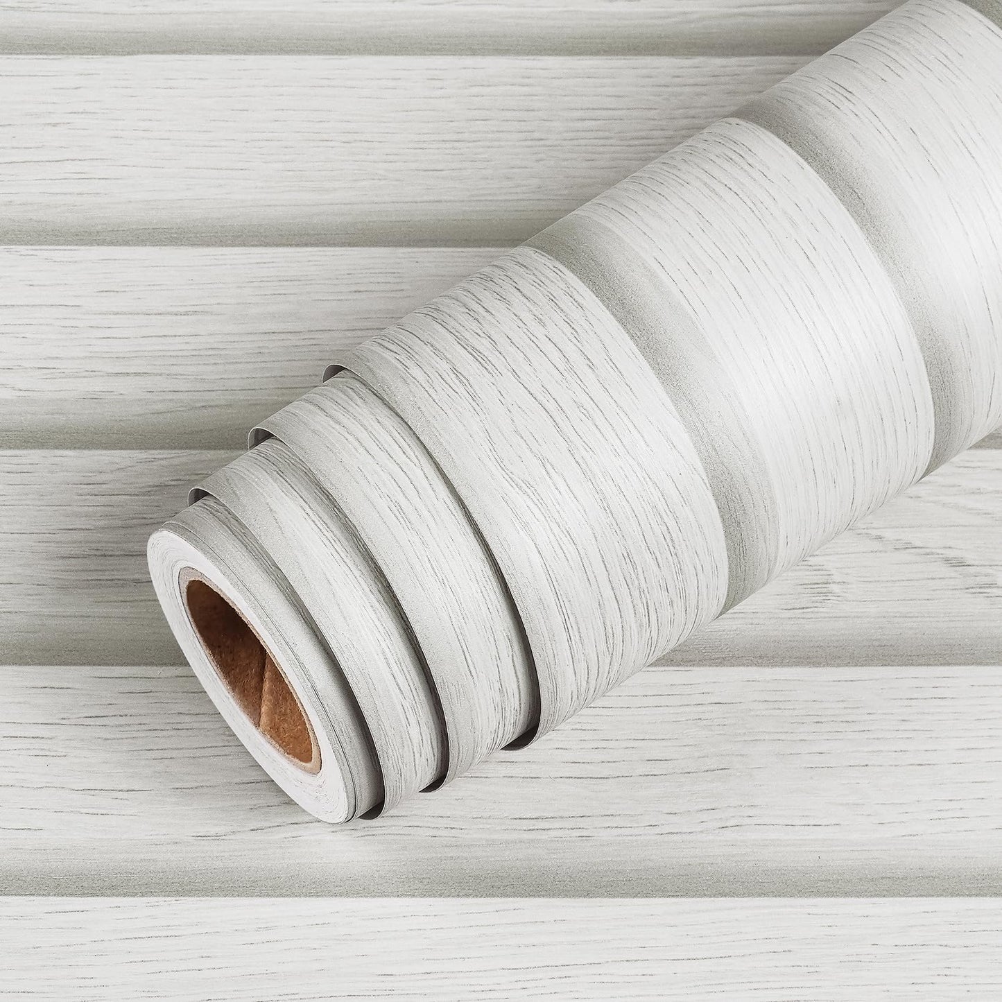 Livelynine Off White Beadboard Wallpaper Peel and Stick Faux Wood Slat Wall Paneling for Accent Wall Farmhouse Bead Boards Vinyl Prepasted Wallpaper Rolls Removable Contact Paper for Walls 15.8x78.8