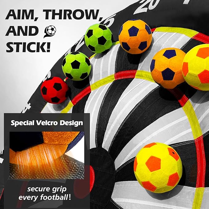 WARSUN 10Ft Giant Inflatable Soccer Darts Board Outdoor Dart Board with 8 Soccer Balls & 350W Blower for School Gym Camp Yard Sport Game(Black)