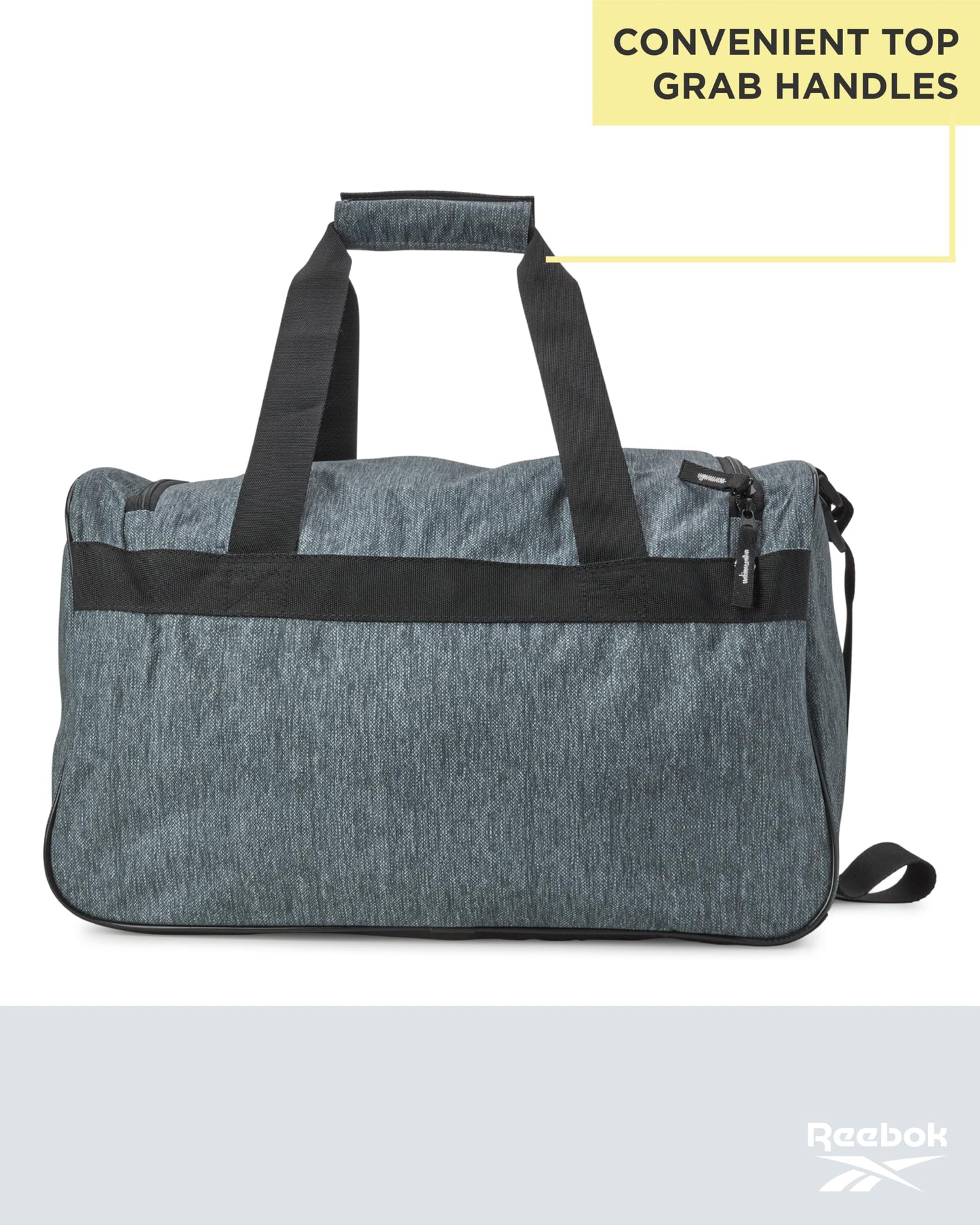 Reebok Duffle Bag - Carry On Gym Bag for Workout With Adjustable Shoulder Strap - Compact Travel Bags for Women and Men, Size One Size, Warrior II Light Grey