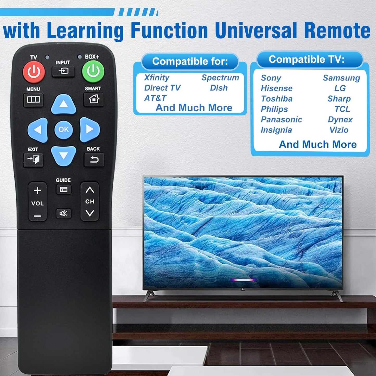 YunCChengFR Setup (2-Device Big Button TV Remote for Seniors & Elderly - Universal Remote with Large Buttons, Simple