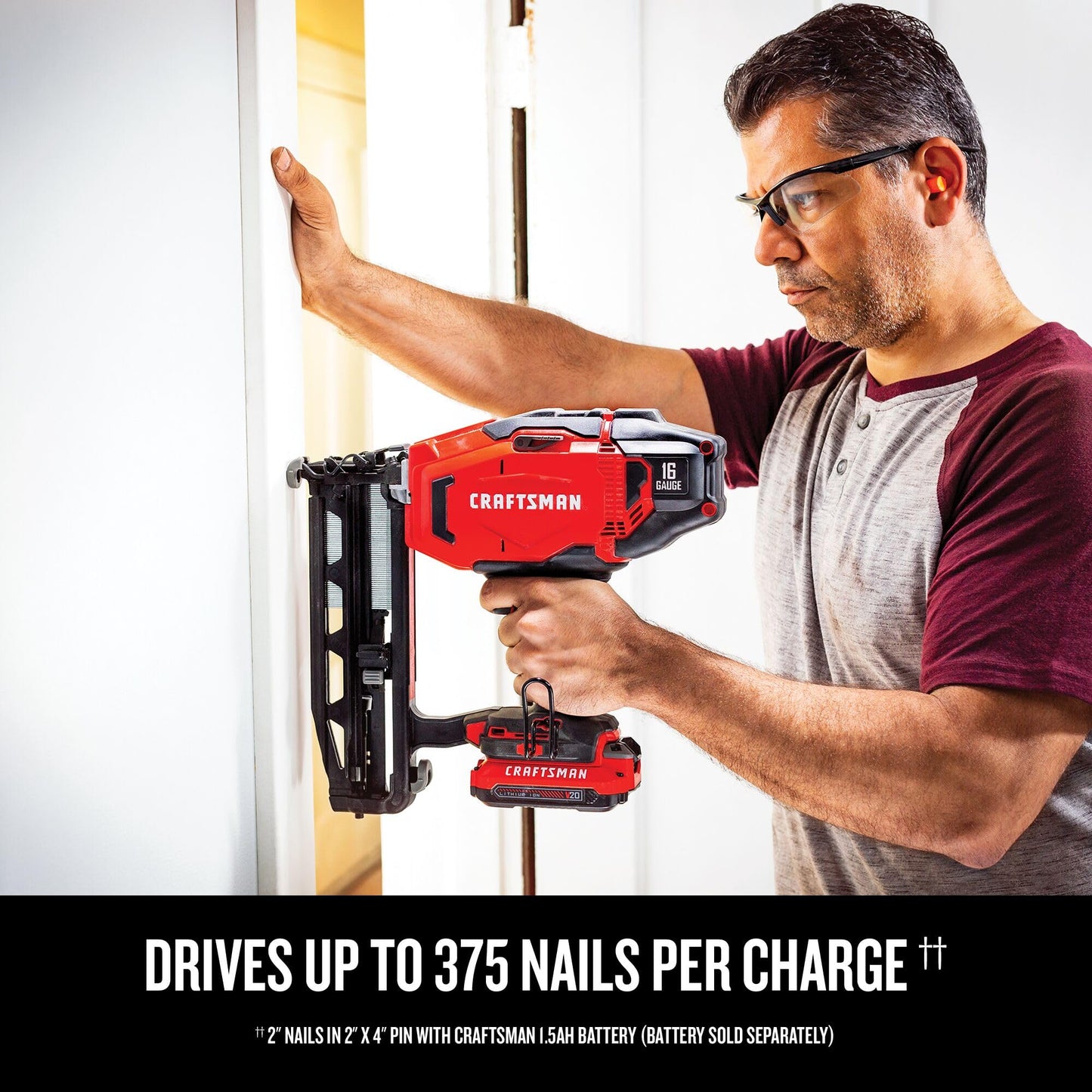 CRAFTSMAN V20 Cordless Finish Nailer, 16 Gauge, Bare Tool Only (CMCN616B)
