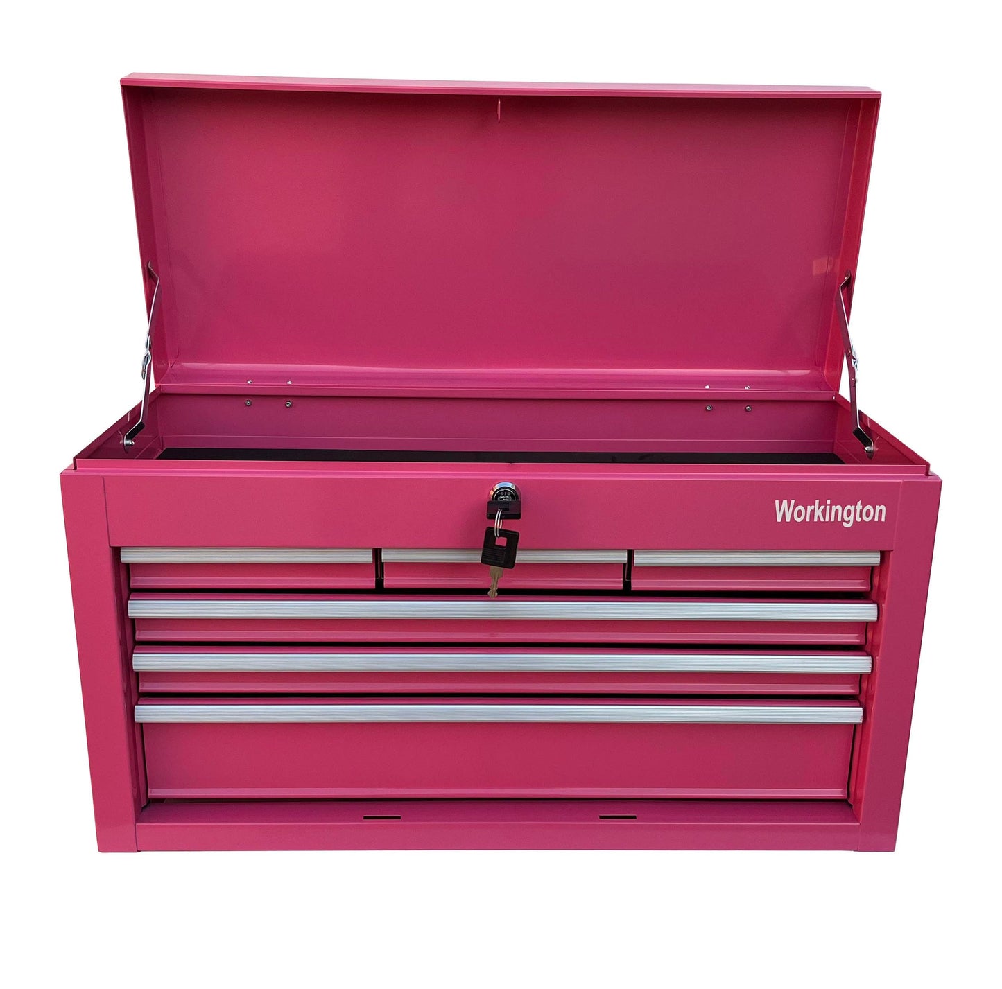 Workington Portable Metal Tool Chest with 6 Drawers, 24" 6-Drawer Tool Chest Cabinet with Ball Bearing Drawer Slides, Steel Tool Storage Box Organizer 4005 Pink