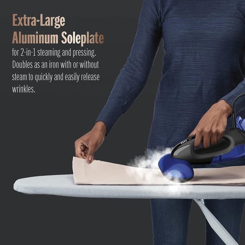 Conair Turbo ExtremeSteam 2-in-1 Handheld Steamer & Iron - 1875W for Effortless Wrinkle Removal | Black/Blue
