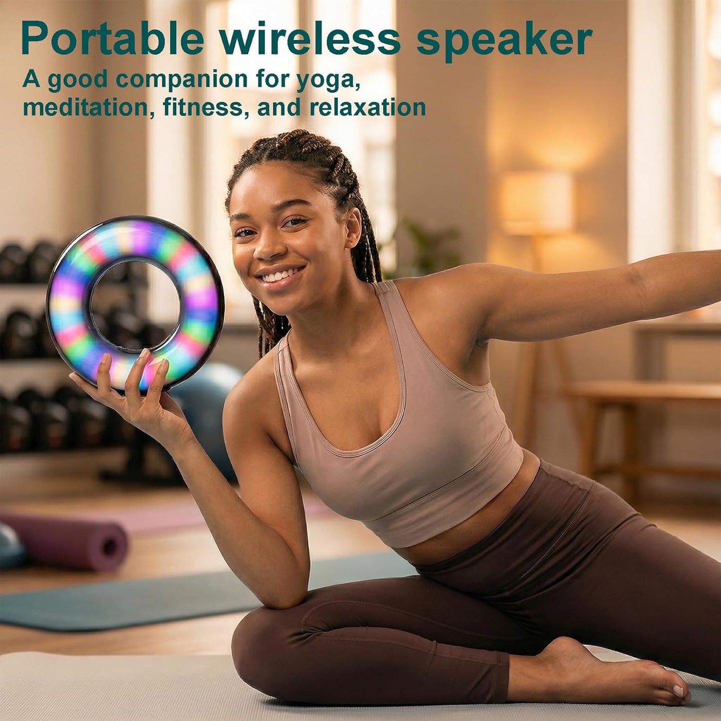 RUQQLA MP3 Bluetooth Speaker, Bluetooth Lamp, LED Table Lamp, Wireless Portable Speakers, Player, Built-in Mic, TWS