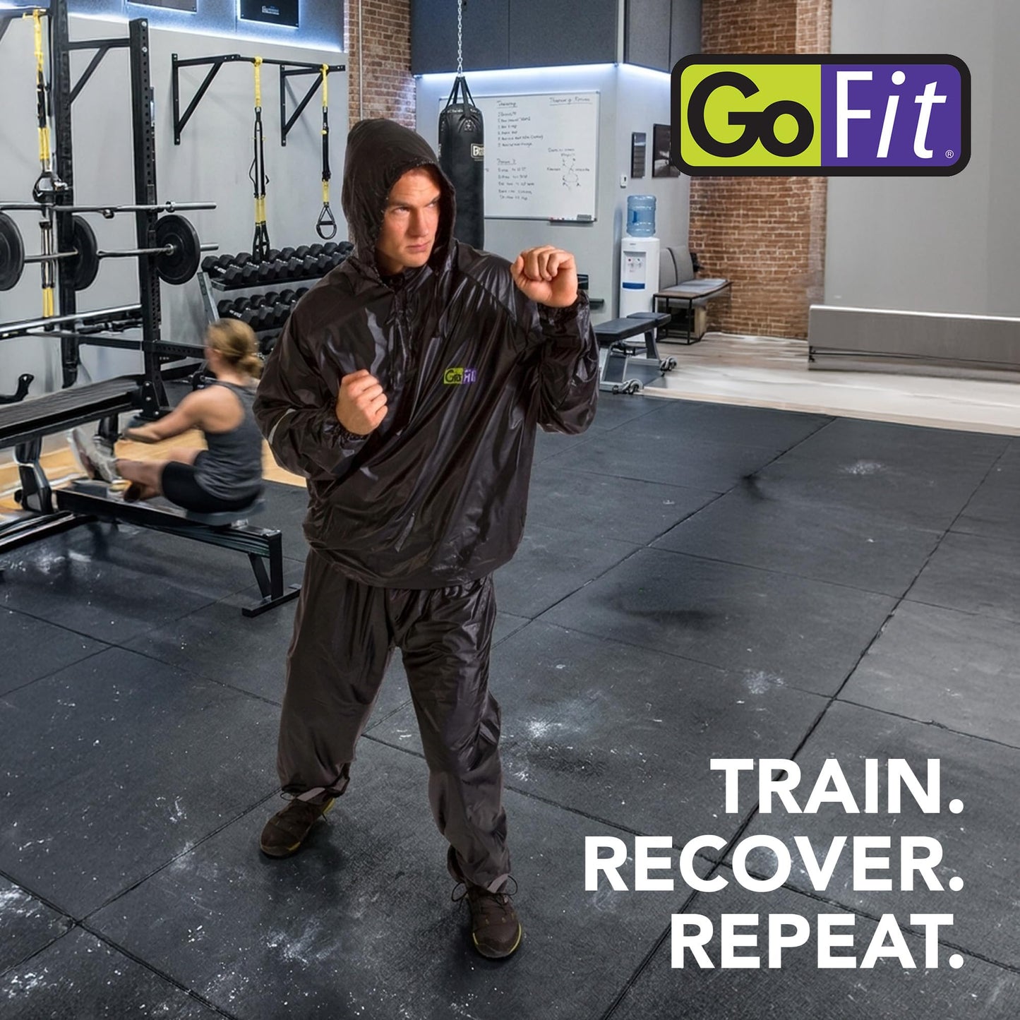 GoFit Unisex Thermal Sweat Suit - Hooded Suit For Training, Weight Loss, and Exercise