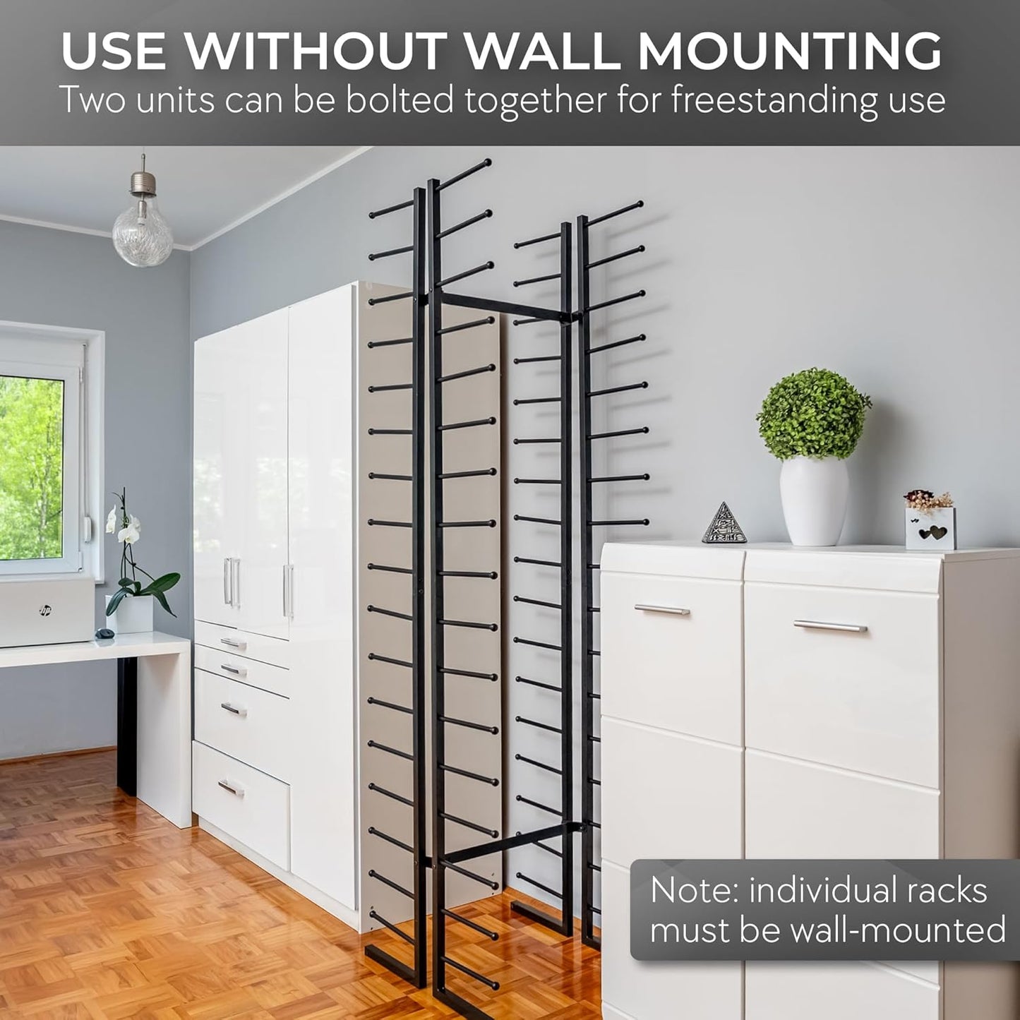 Skiennix Wall Mount Blueprint Holder - 34 Slot Storage Organizer for Posters & Maps | 17 Tiers, Durable Design