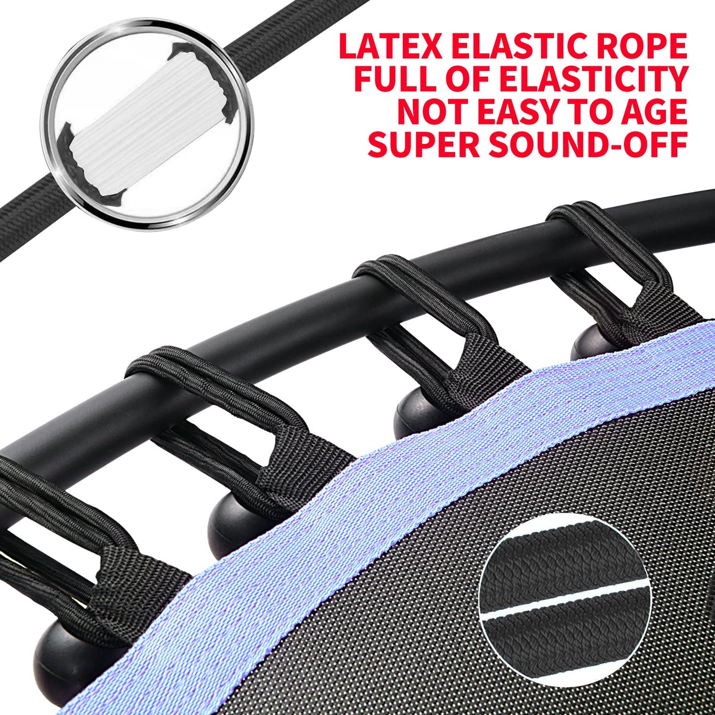 Newan 40" Silent Mini Trampoline Fitness Trampoline Bungee Rebounder Jumping Cardio Trainer Workout for Adults - Max Limit 330 lbs