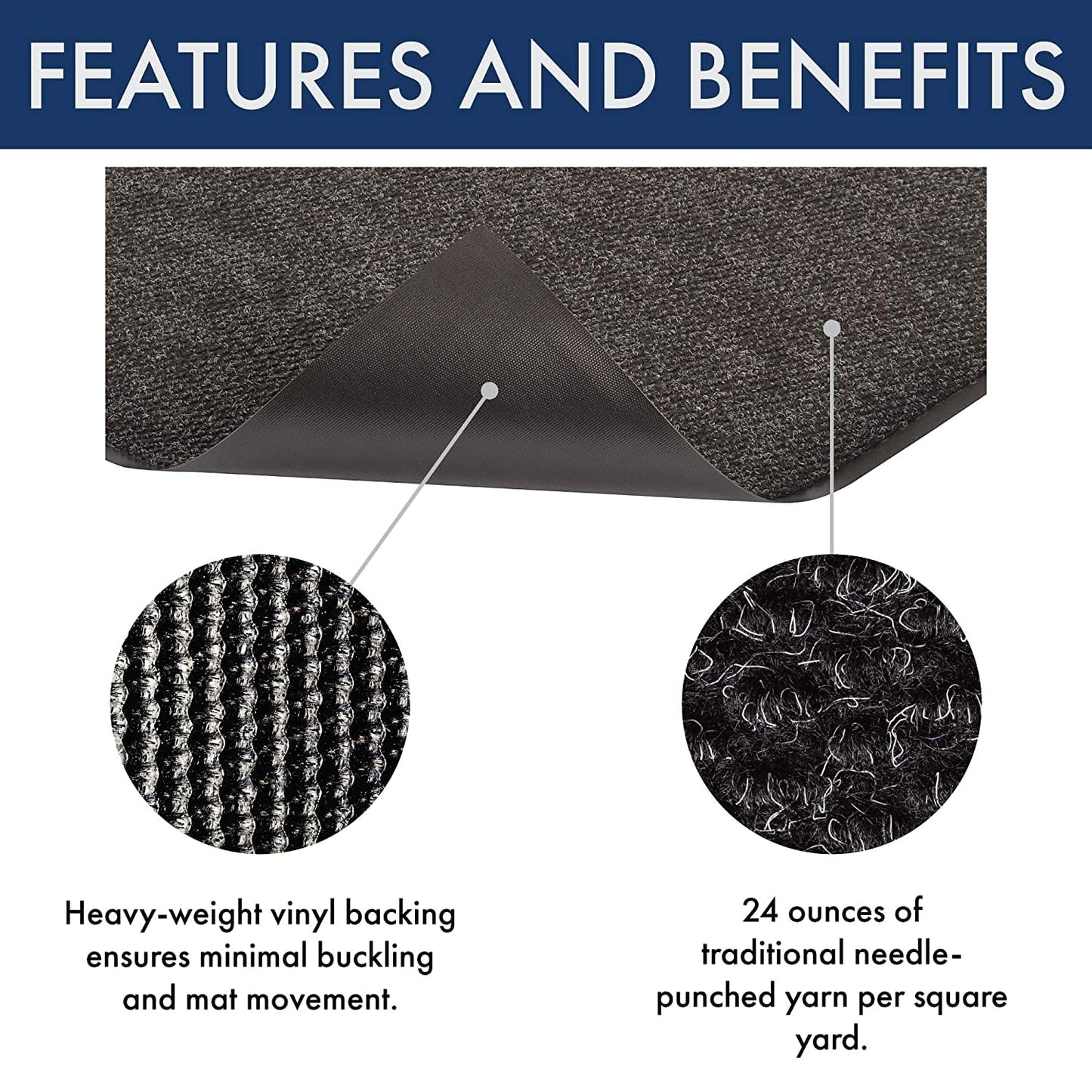 Notrax - 136S0036CH 136 Polynib Entrance Mat, for Home or Office, 3' X 6' Charcoal