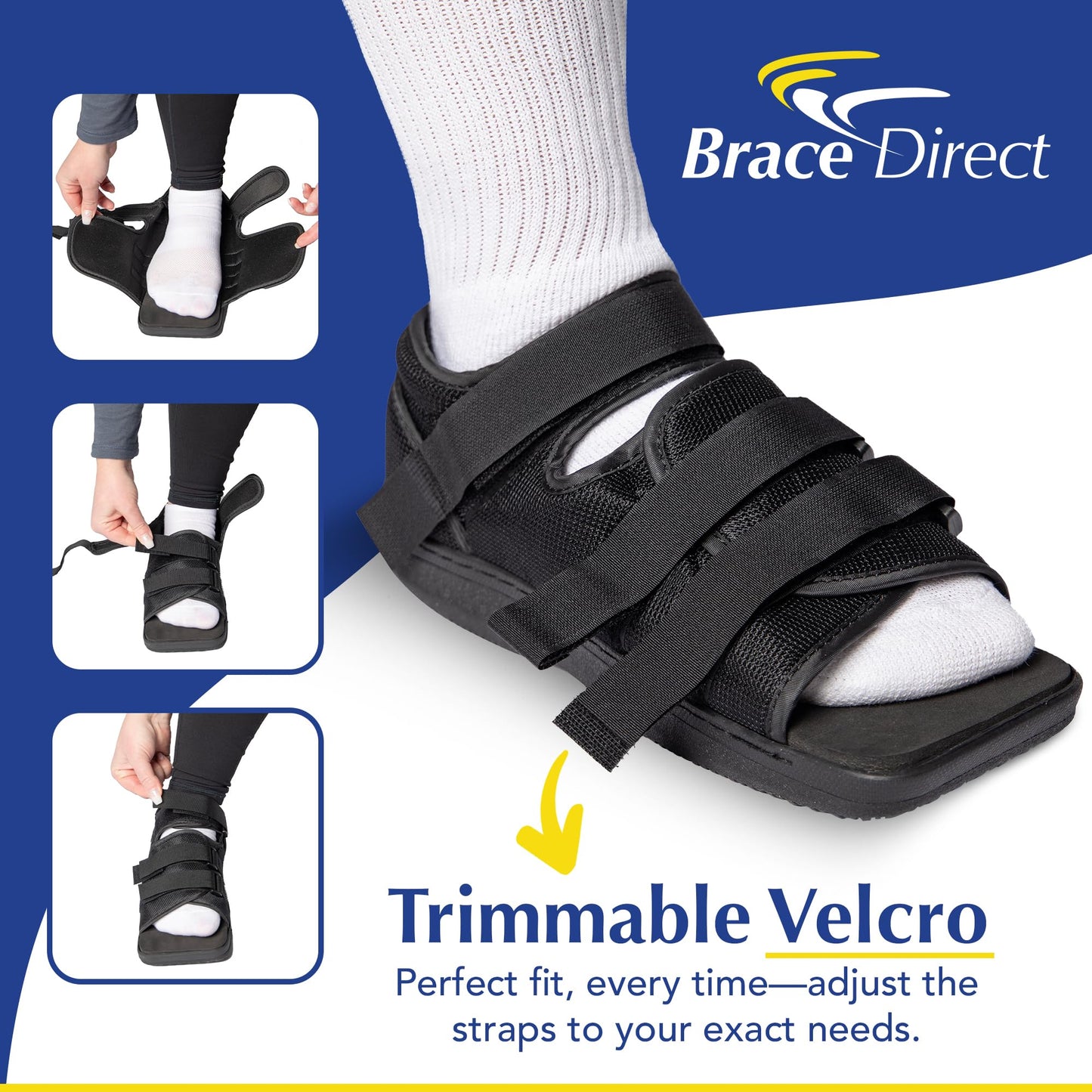 Brace Direct Post Op Shoe & Medical Foot Brace – Stress Fracture, Broken Toe & Bunion Support L3260 – Orthopedic Walking Immobilizer for Left or Right Foot (LG - WOMENS US SHOE: 8.5-10.5)