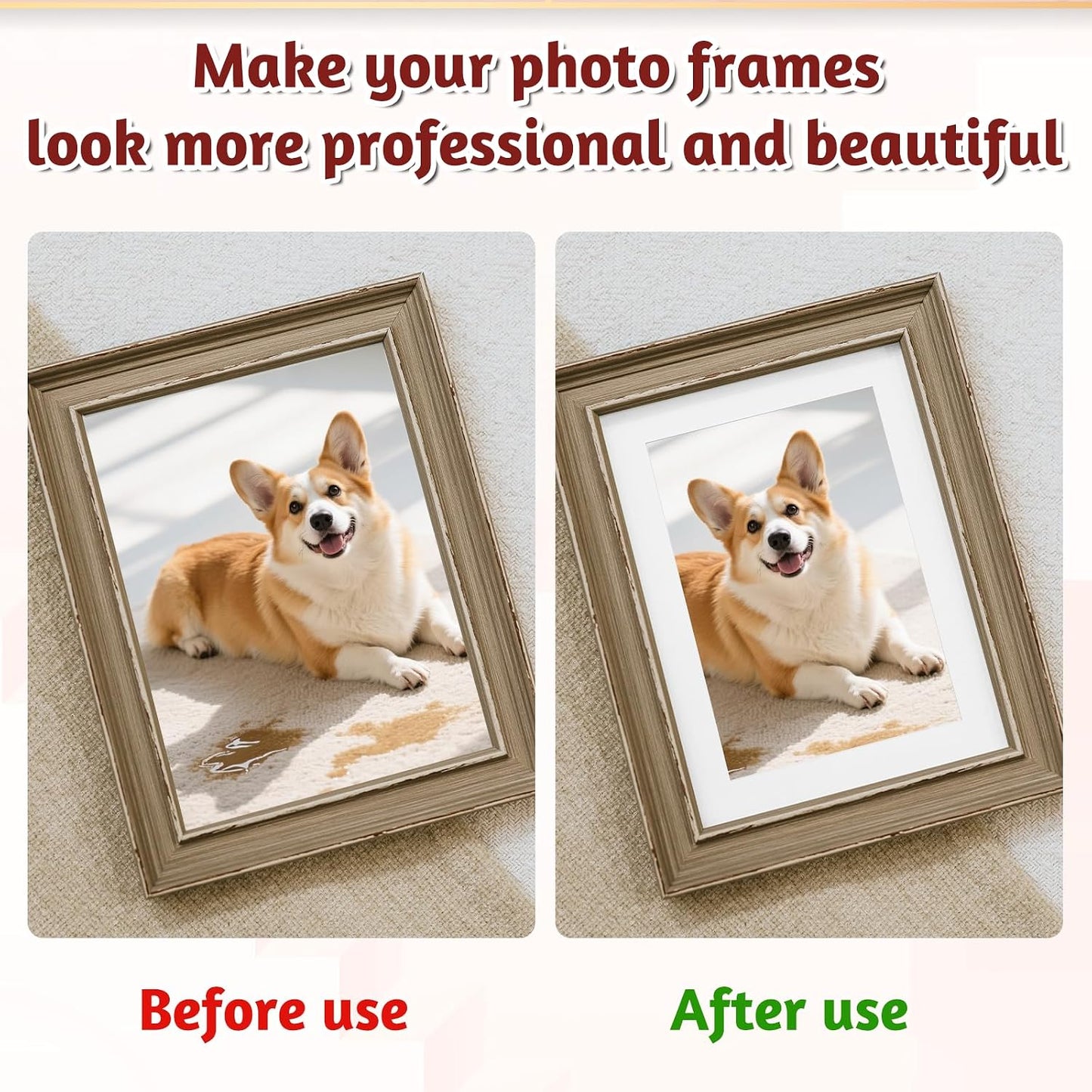 Xelsluthe 10 Pack 6,7,8,10, 11.6 Inch Picture Mats for Frames, Picture Frame Mats Core Bevel Cut Mat Board Show Kit