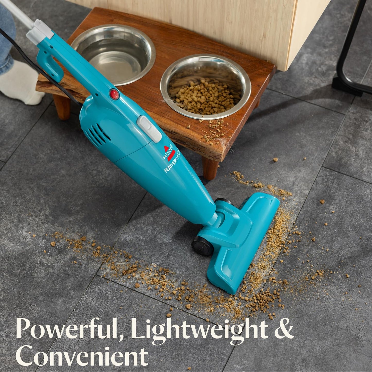 Bissell 2033M Featherweight Stick Lightweight Bagless Vacuum and Electric Broom with Crevice Tool for Hard Floors and Carpets, Blue