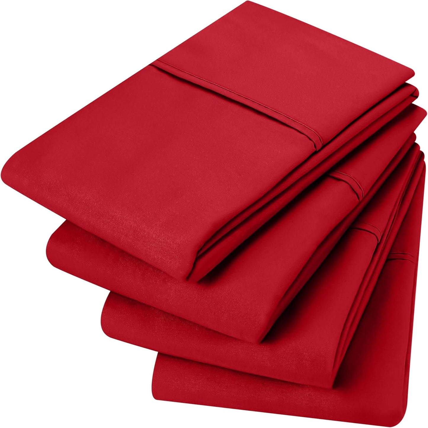 Utopia Bedding Standard Pillow Cases - 4 Pack - Soft Brushed Microfiber - Fade Resistant | 20 x 26 Inches (Red)