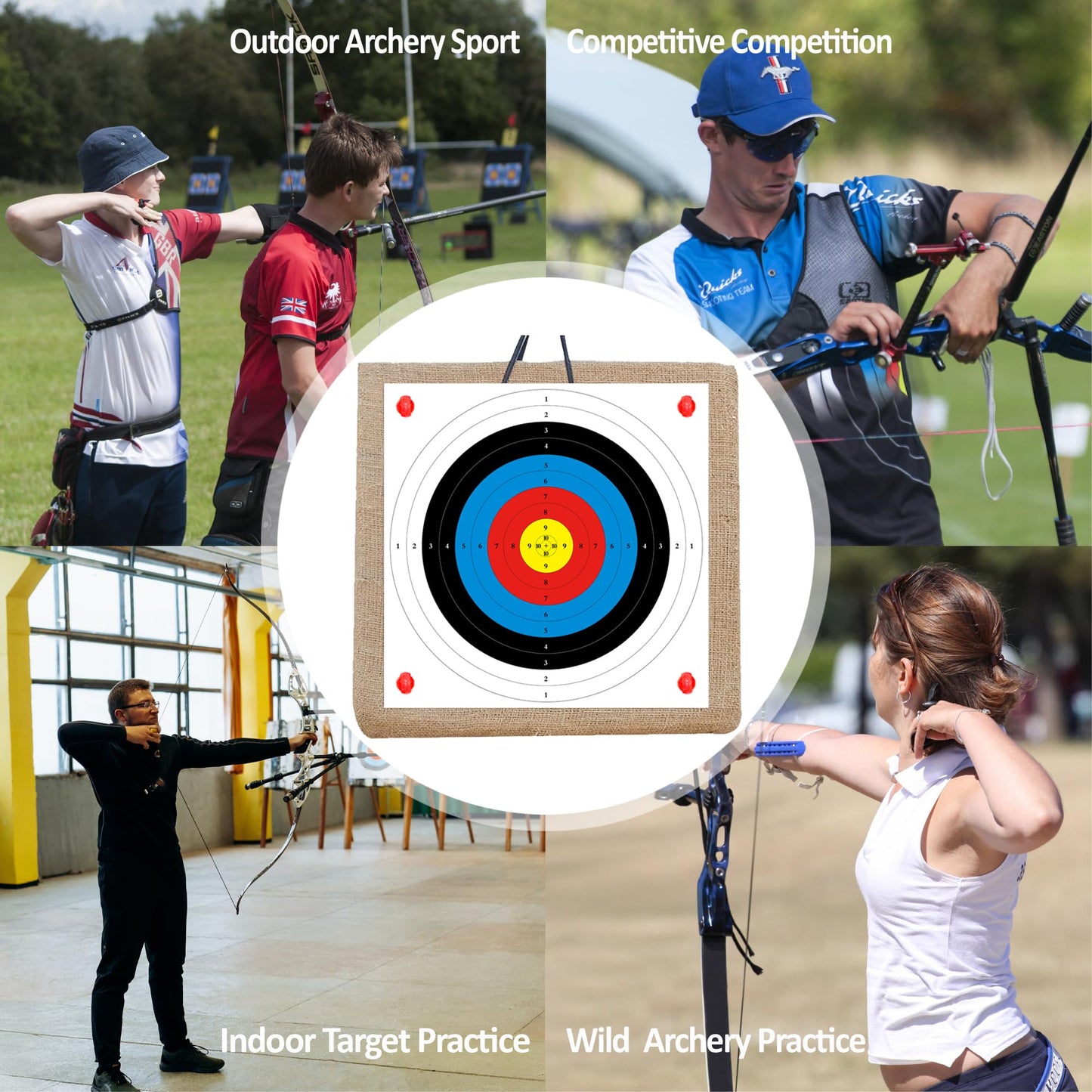 MOLFUJ Archery Targets Paper 20pcs, 23.6 inch Bow and Arrow Targets for Hunting Backyard, Archery Target Practice Accessories(10 Rings)