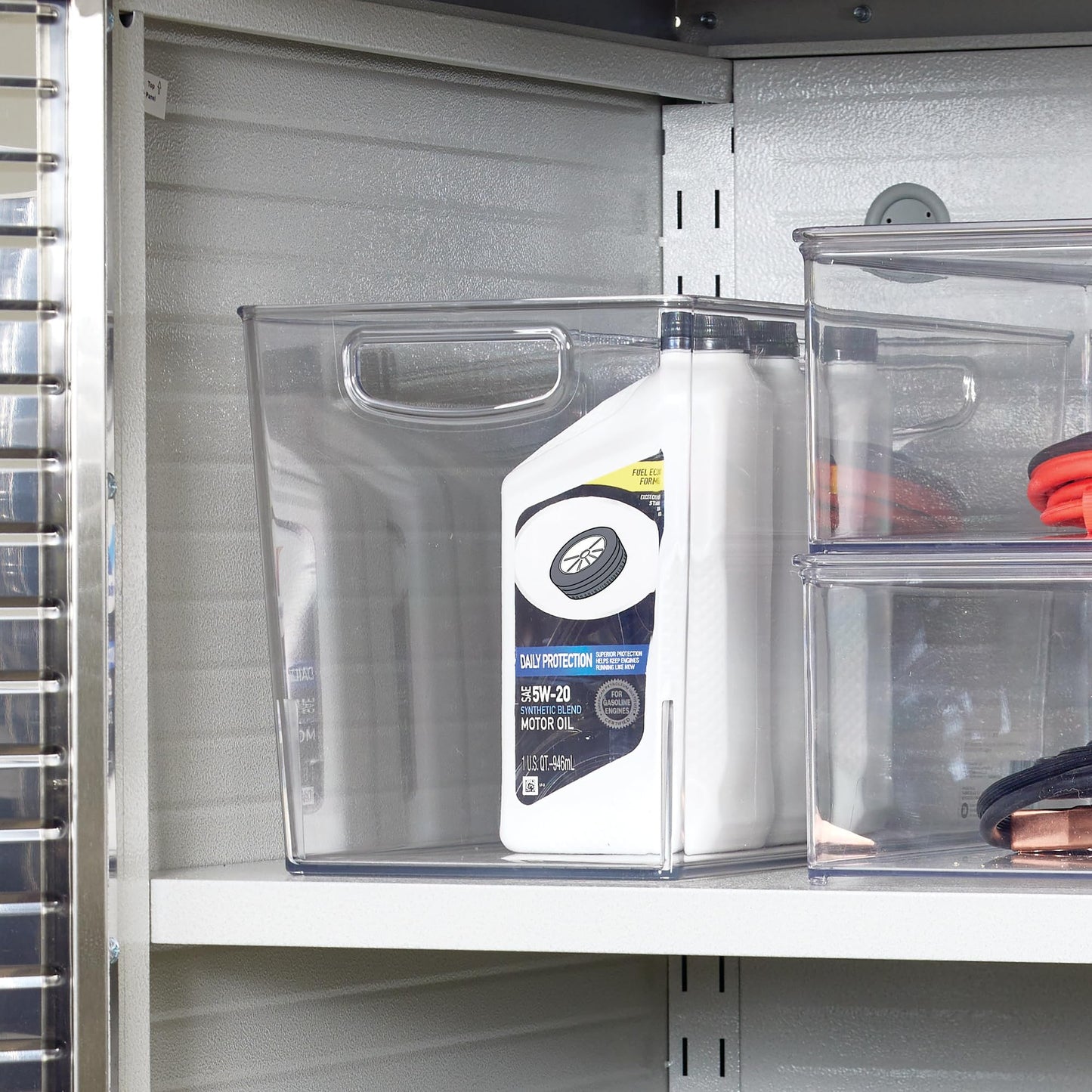 iDesign Pantry Bin with Handles - Kitchen Storage Bins for Cabinets, Pantry, or Fridge - Clear