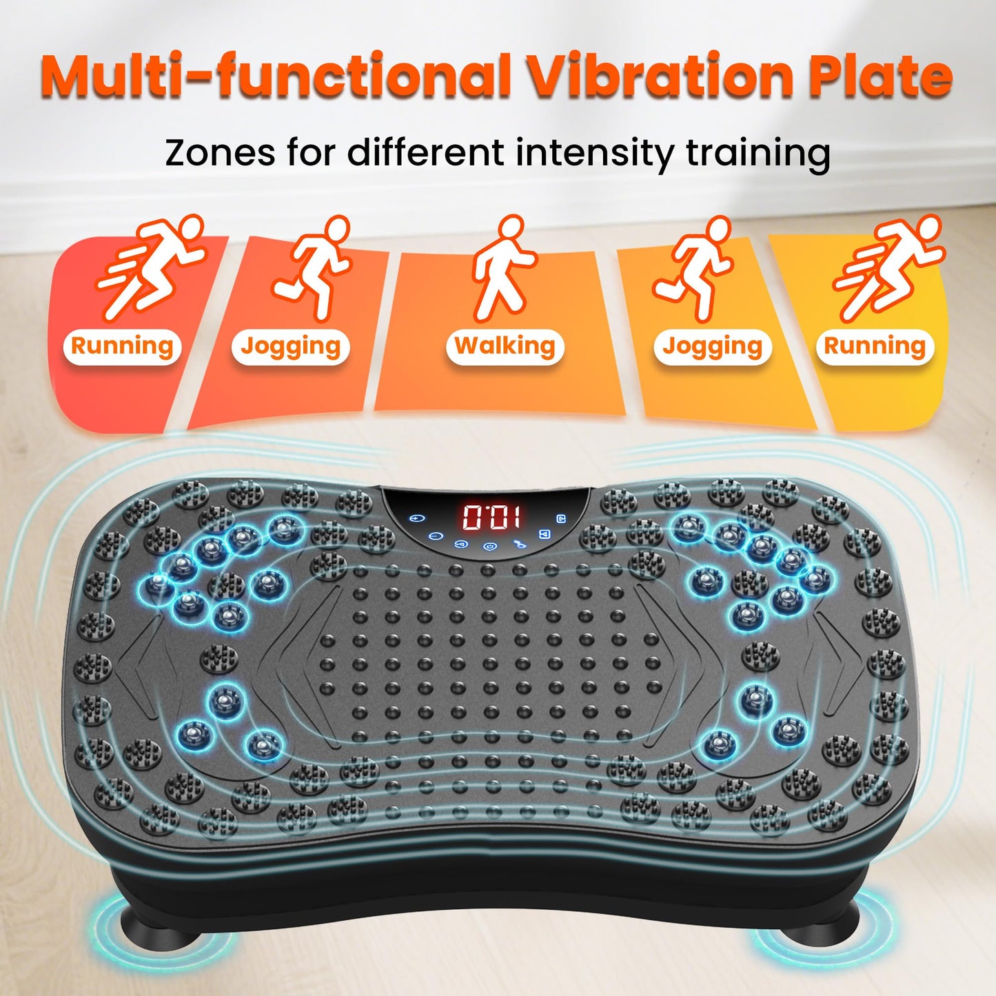AXV Vibration Plate Fitness Platform Exercise Machine Vibrating Shaking Full Body Shaker Workout Vibrate Stand Shake Board Sport for Weight Loss Fat Burner for Gym Home Office
