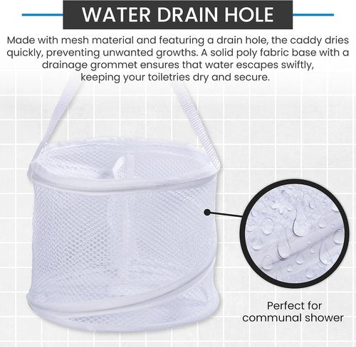 Handy Laundry Portable Shower Caddy - Collapsible Mesh Organizer with Quick Dry Drainage | Large Compartments for Travel & Gym