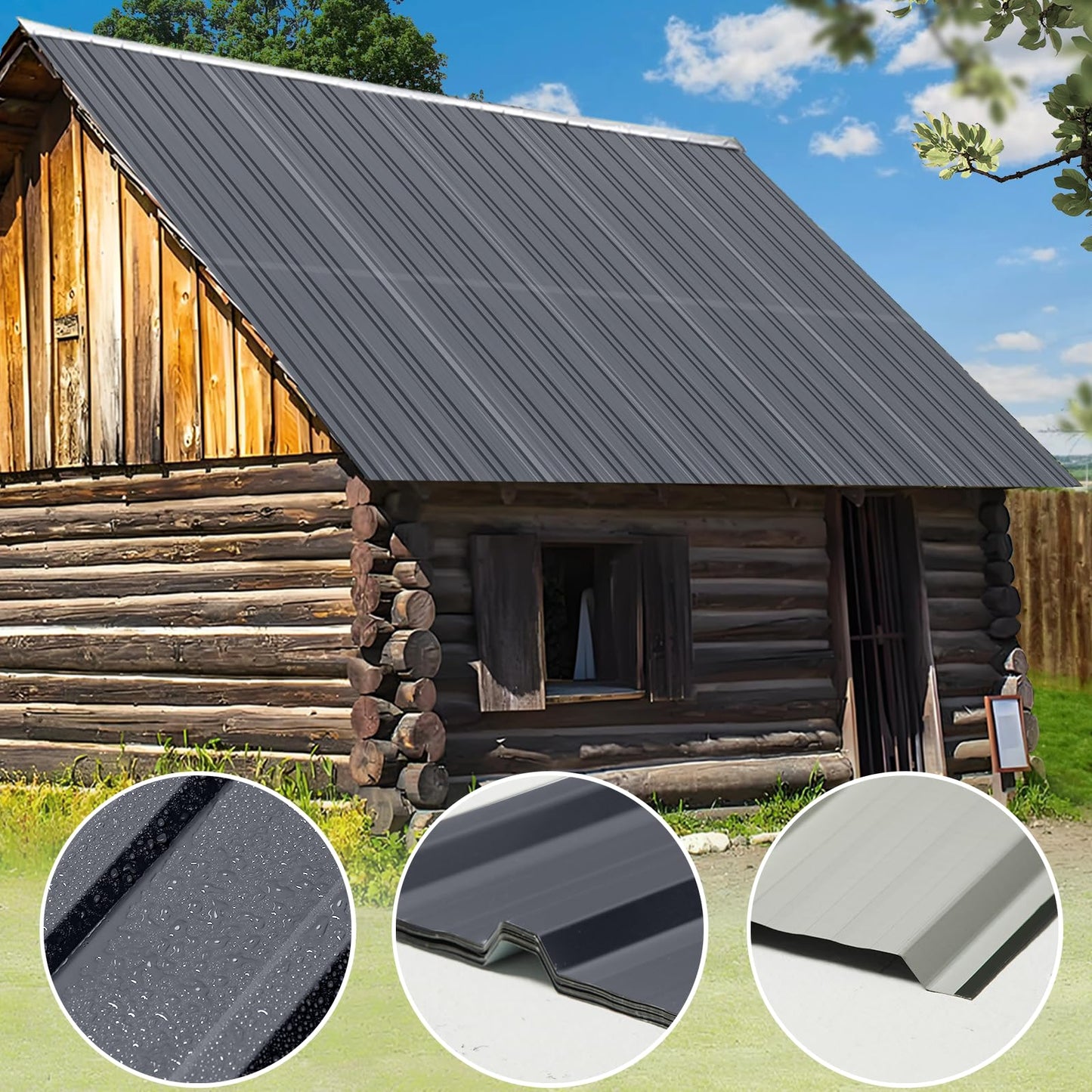 Metal Roofing Panels - 20 Pcs Corrugated Pergola Roofing Panels Heavy Duty Waterproof Tin Roof Materials for Shed Gazebo Garages Patio Siding 42.52x17.7in, Grey