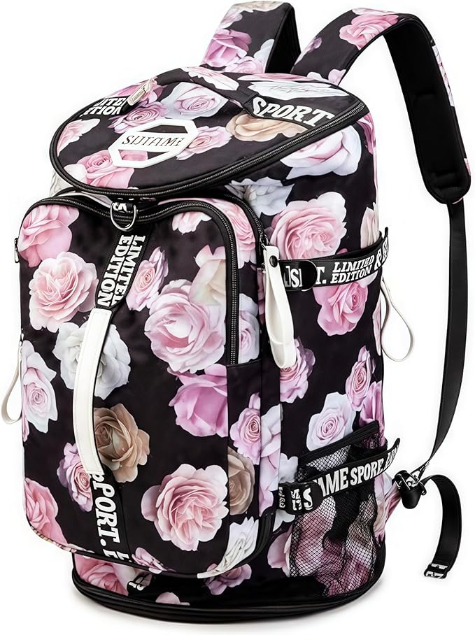 Gym Duffle Bag Backpack with Shoe Compartment,4 ways Travel Backpack for Women and Men,Multi-Functional Weekender bag with Waterproof Layer&Laptop Compartment for Fitness, Travel,Camping