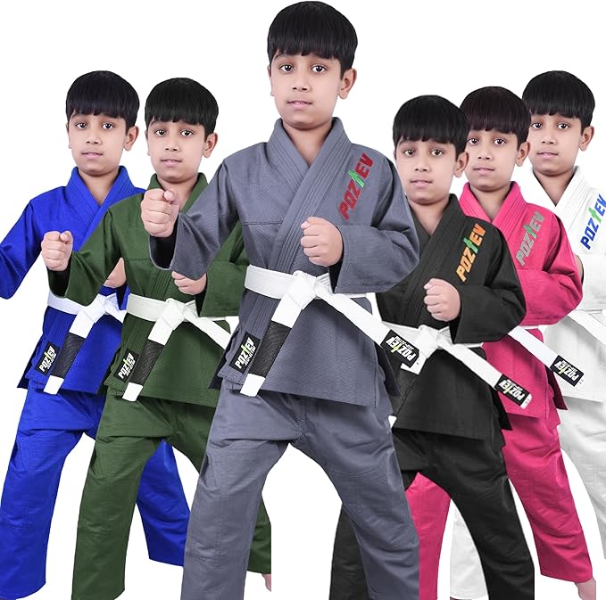 Kids Brazilian Jiu Jitsu Gi For Kids BJJ Gi Youth Grappling Kimonos Preshrunk Lightweight Martial Arts Uniform