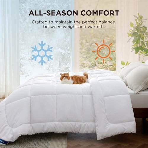 Bedsure Comforter Duvet Insert - King Size All-Season Down Alternative Blanket, GentleSoft, White 90 x 102 Inches