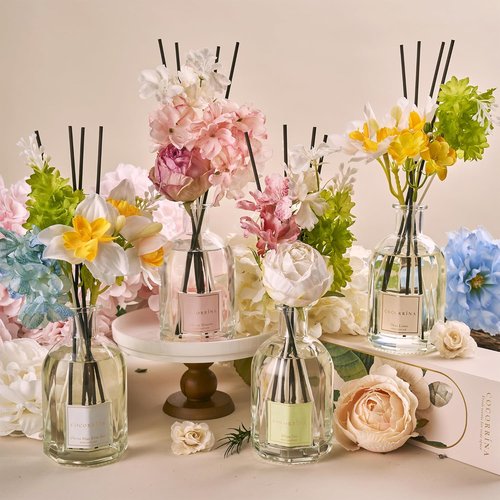 COCORRÍNA Reed Diffuser - Cherry Blossom Scent | 8.5 Fl. Oz (250ml) with 8 Sticks for Home Decor