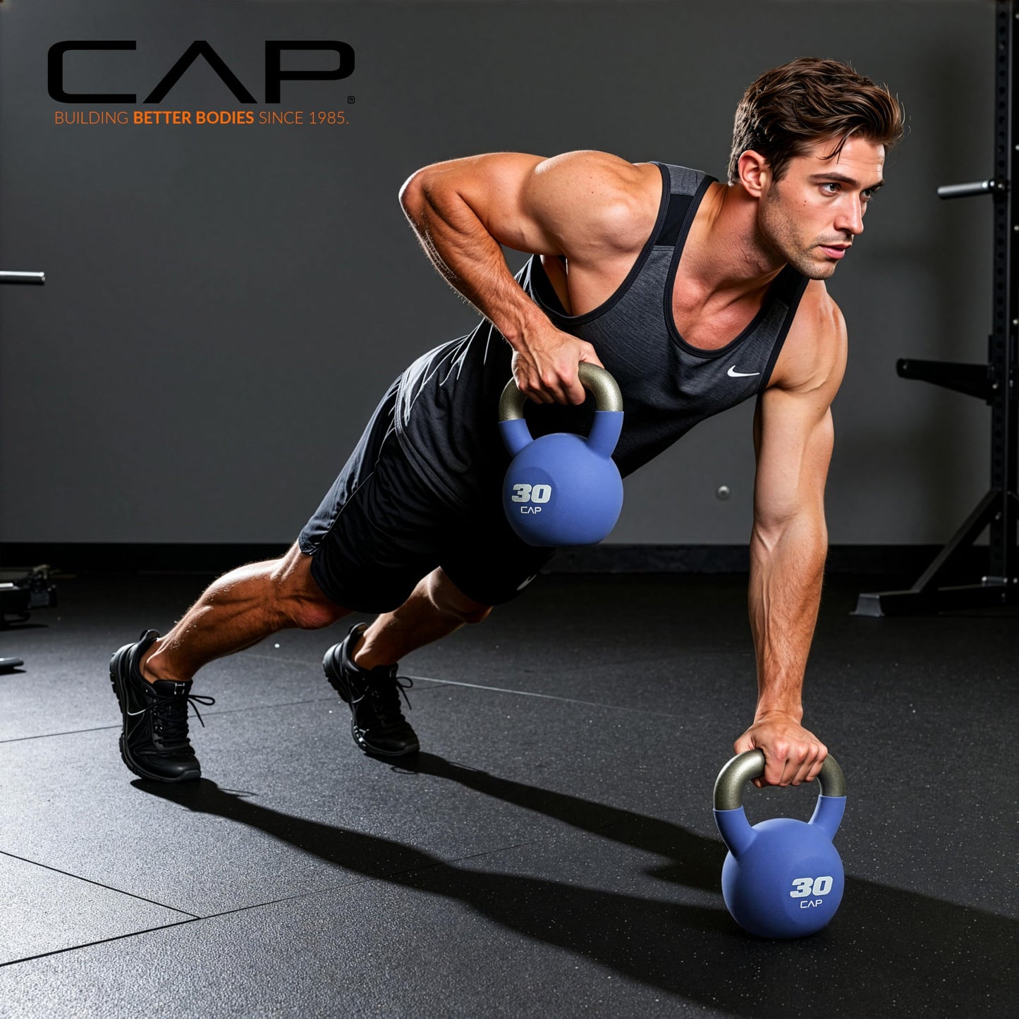 CAP Barbell 25 LB Neoprene Coated Cast Iron Kettlebell - Red