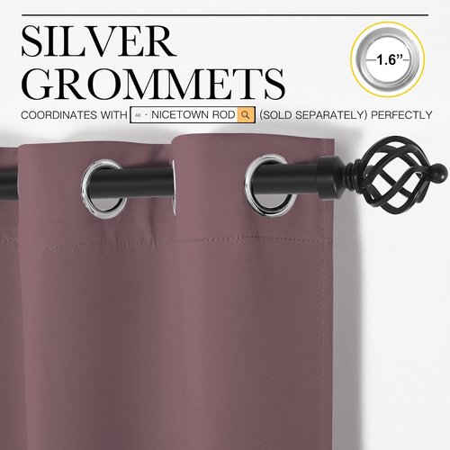 NICETOWN Blackout Curtains - 102" Long, 55" Wide | Sound Reducing, Heat & Cold Blocking Panels for Modern Rooms