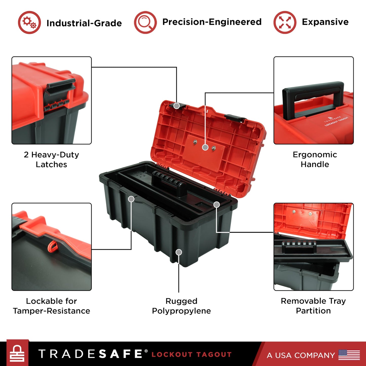TRADESAFE Lockout Tagout Tool Kit - 85 Loto Devices, Loto Locks, Breaker Lockout Devices, Loto Tags, Inspection Tags, Cable Lock, Gate Valve Lockout, Plug Lock, Hasps