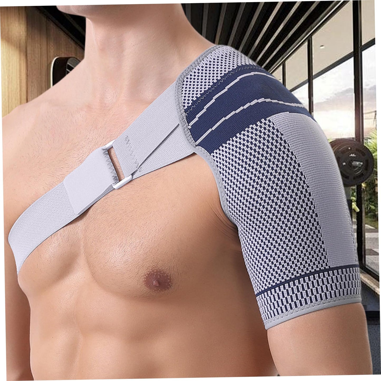 NASSMOSSE Shoulder Brace for Men Women, Adjustable Breathable Shoulder Compression Sleeve for Torn Rotator Cuff Pain Relief, Strains Dislocation L/XL