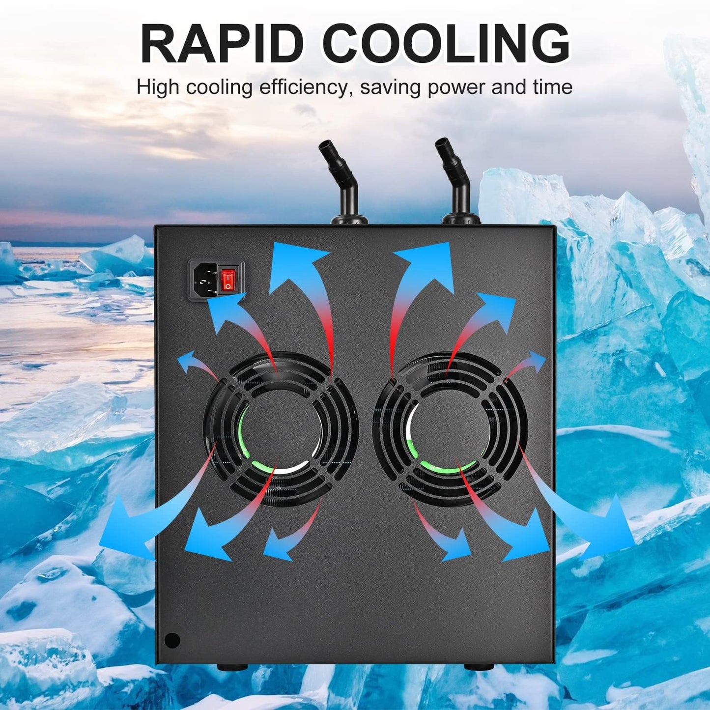 Aquarium Chiller 79 Gal, 1/3 HP Fish Tank Water Chiller 300L Hydroponics Cooler with Quiet Design Refrigeration Compressor and 3M Pipe for Saltwater Freshwater Fish Coral Shrimp Jellyfish Water Weeds
